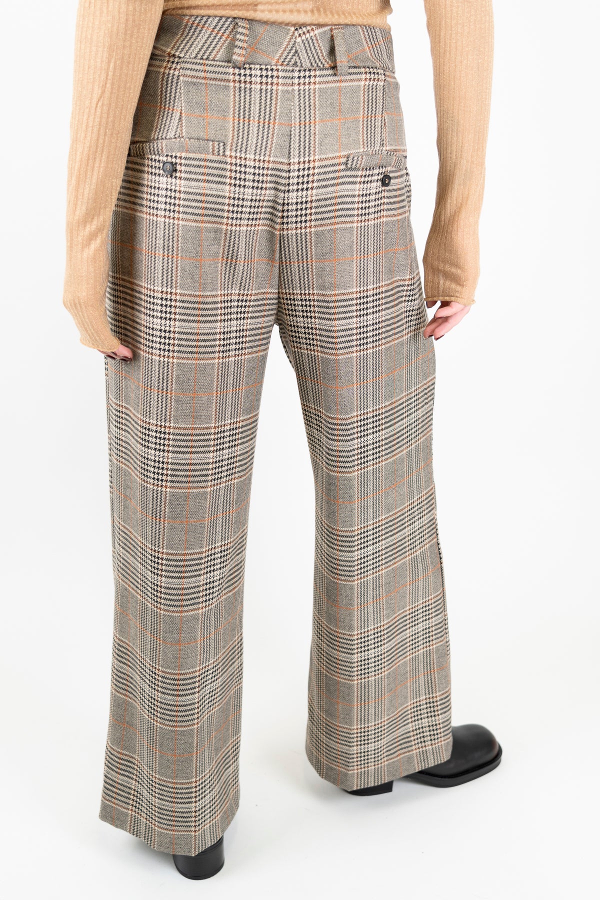 Tensione in - Pantalone palazzo fantasia principe di galles con pinces