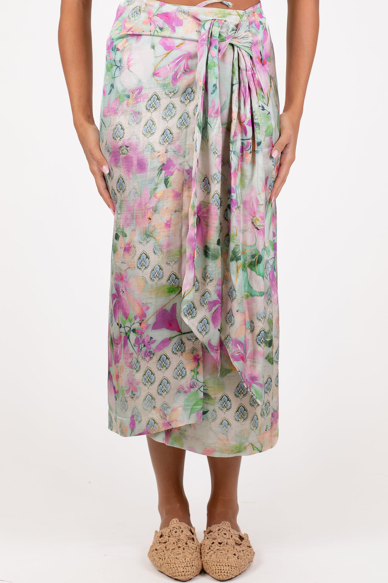 Maryley - Gonna pareo in viscosa fantasia fiori