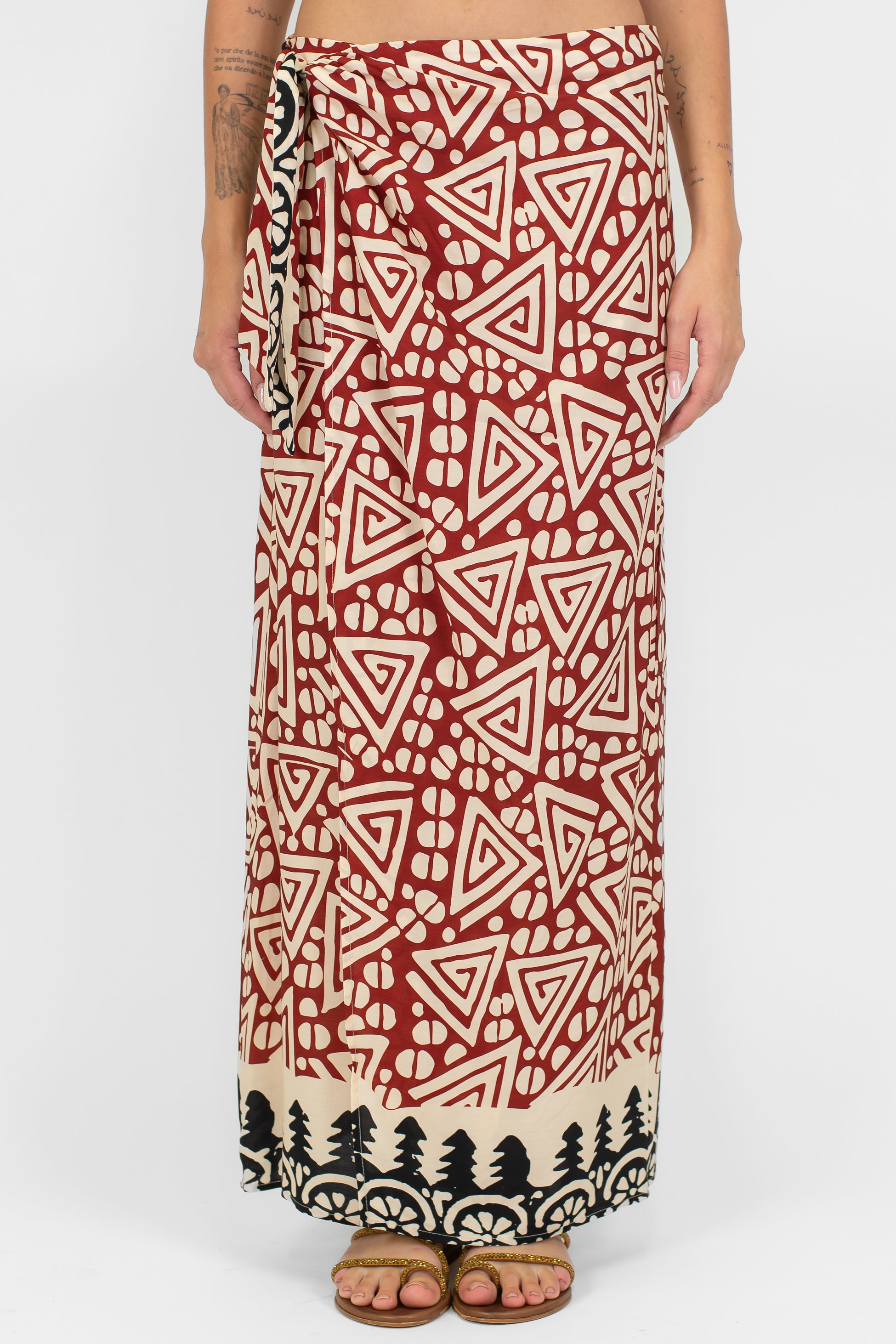 Haveone - Gonna pareo a porafoglio fantasia etnica in viscosa