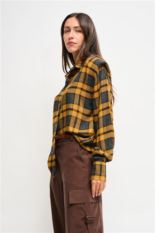 Maryley - Camicia fantasia check con spalline