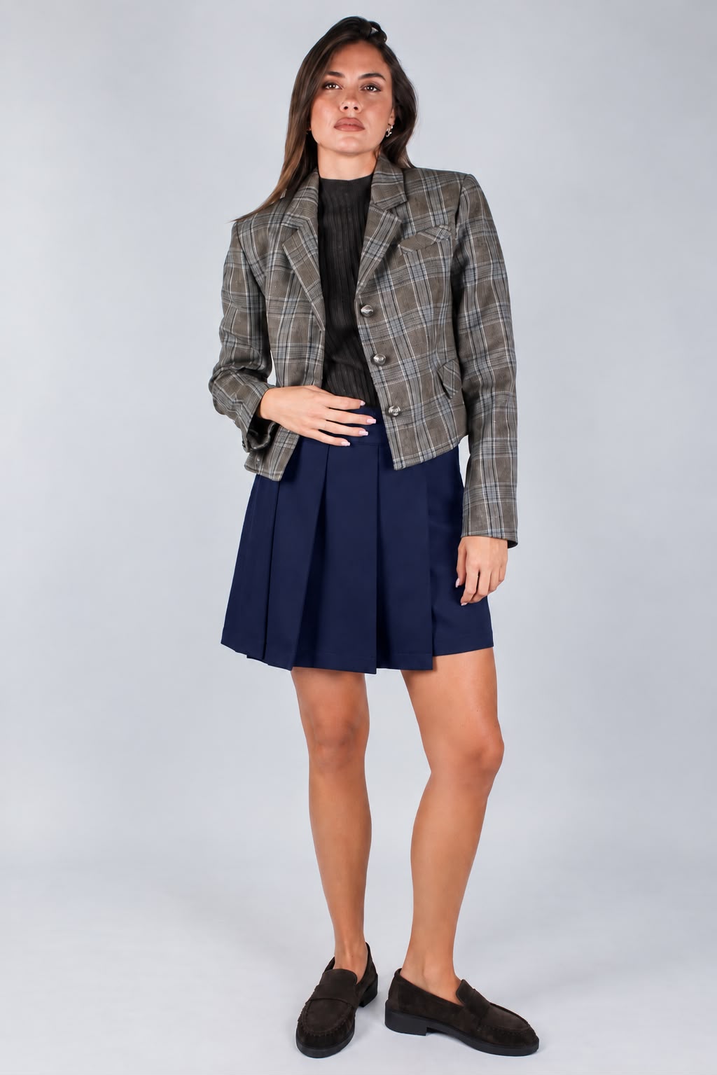 Haveone - Gonna-Shorts plissé con chiusura zip sul lato