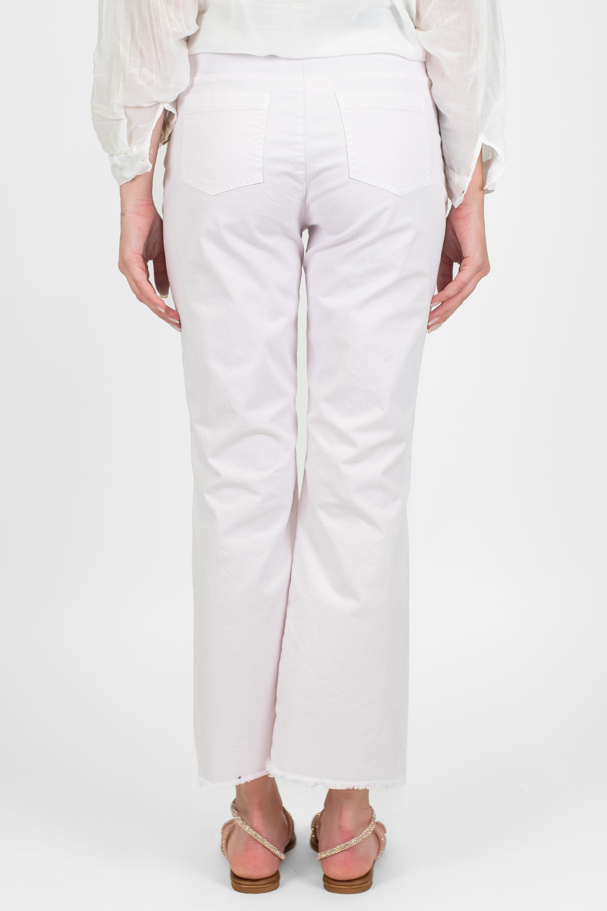 Tensione in - Pantalone regular in cotone sfrangiato sul fondo