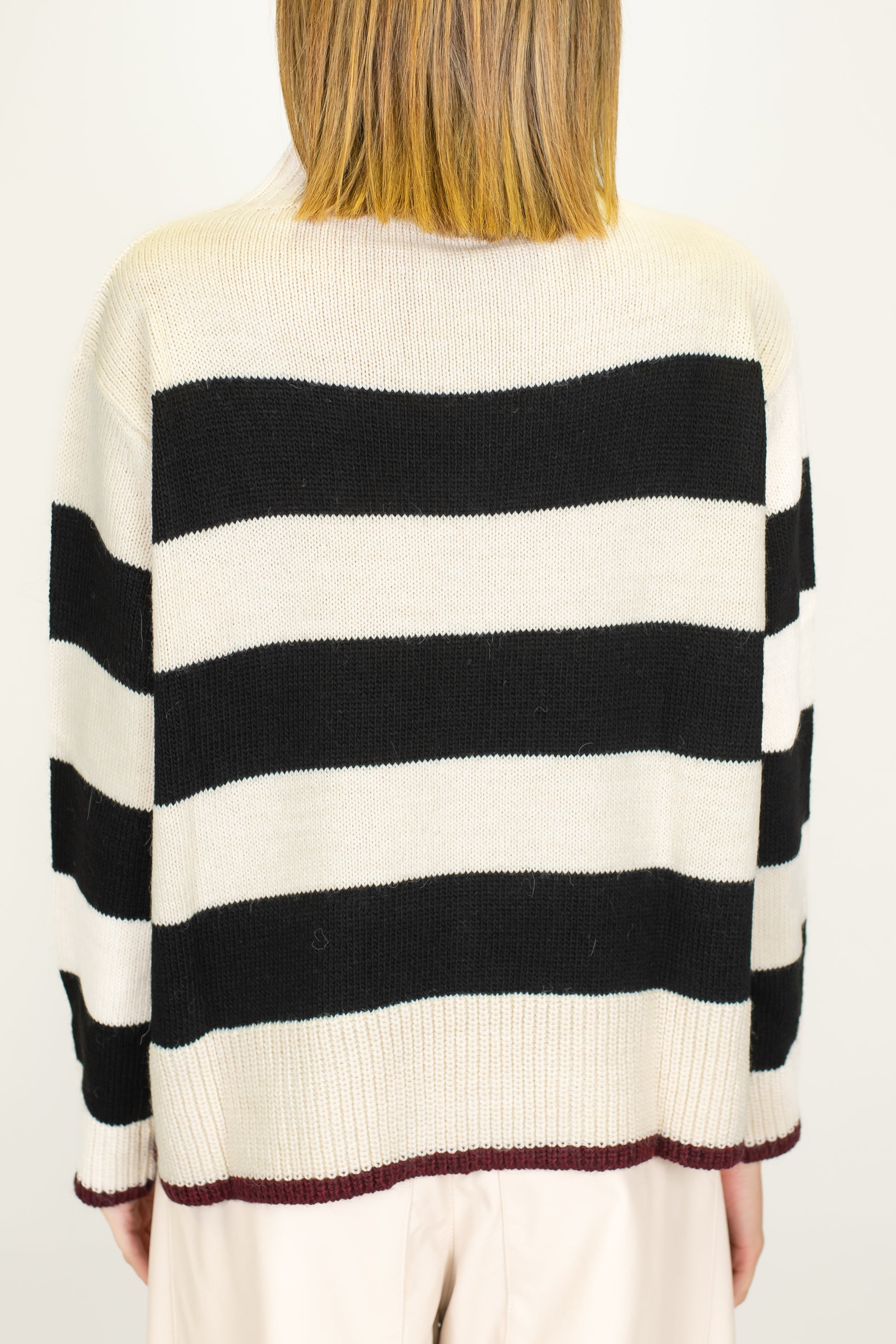 Motel - Lupetto fantasia a righe con fondo a contrasto