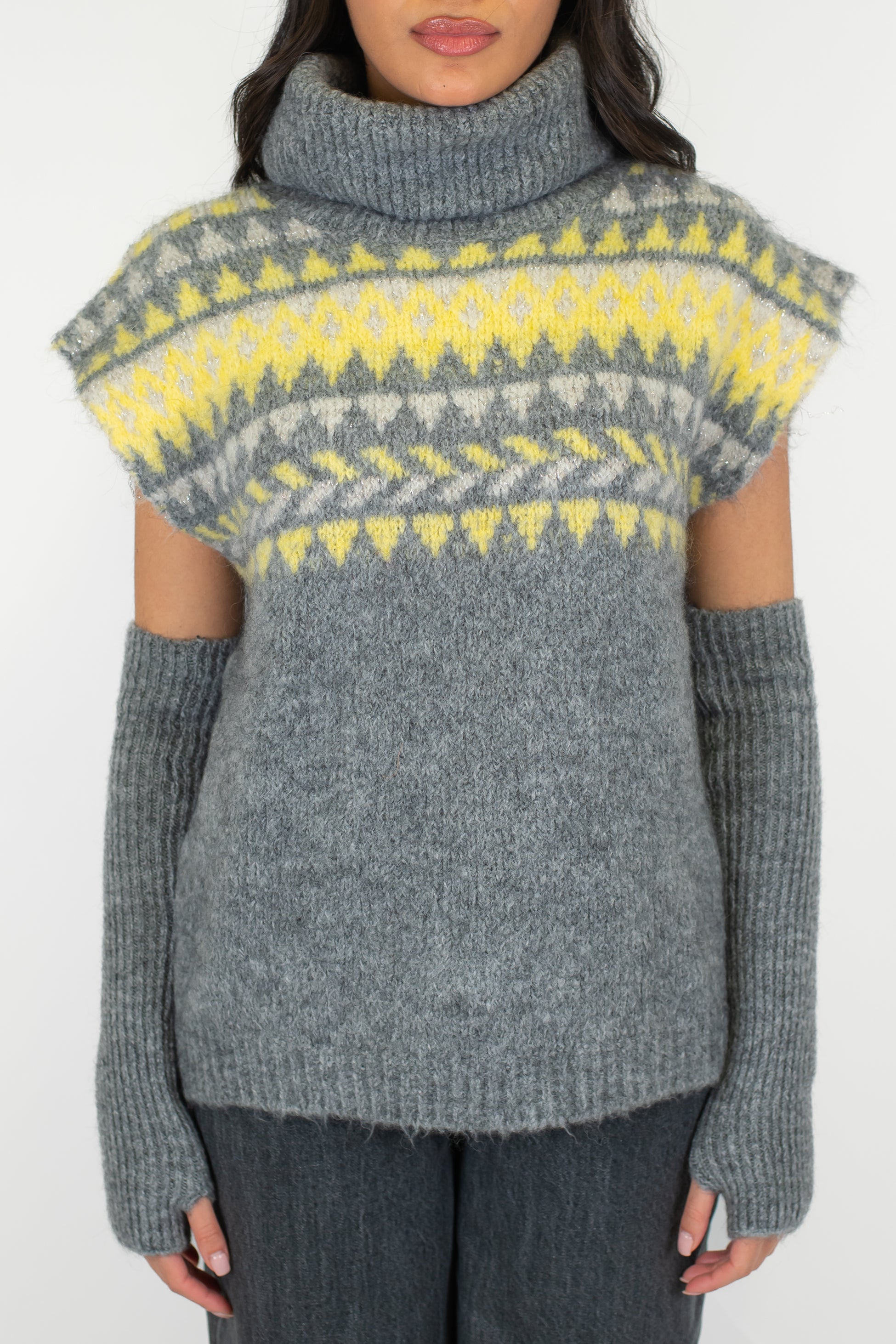 Motel - Dolcevita fantasia norvegese in misto lana con manicotti