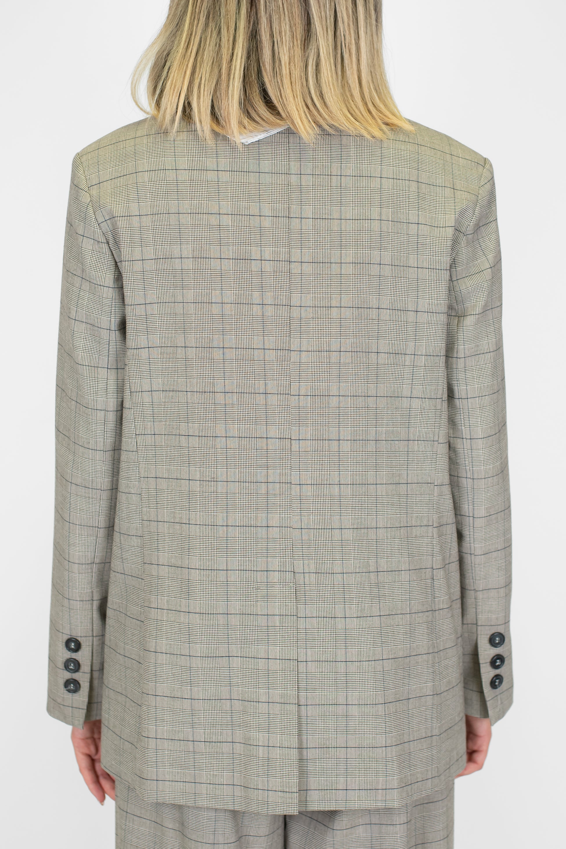 Motel - Giacca monopetto fantasia principe di galles con foulard