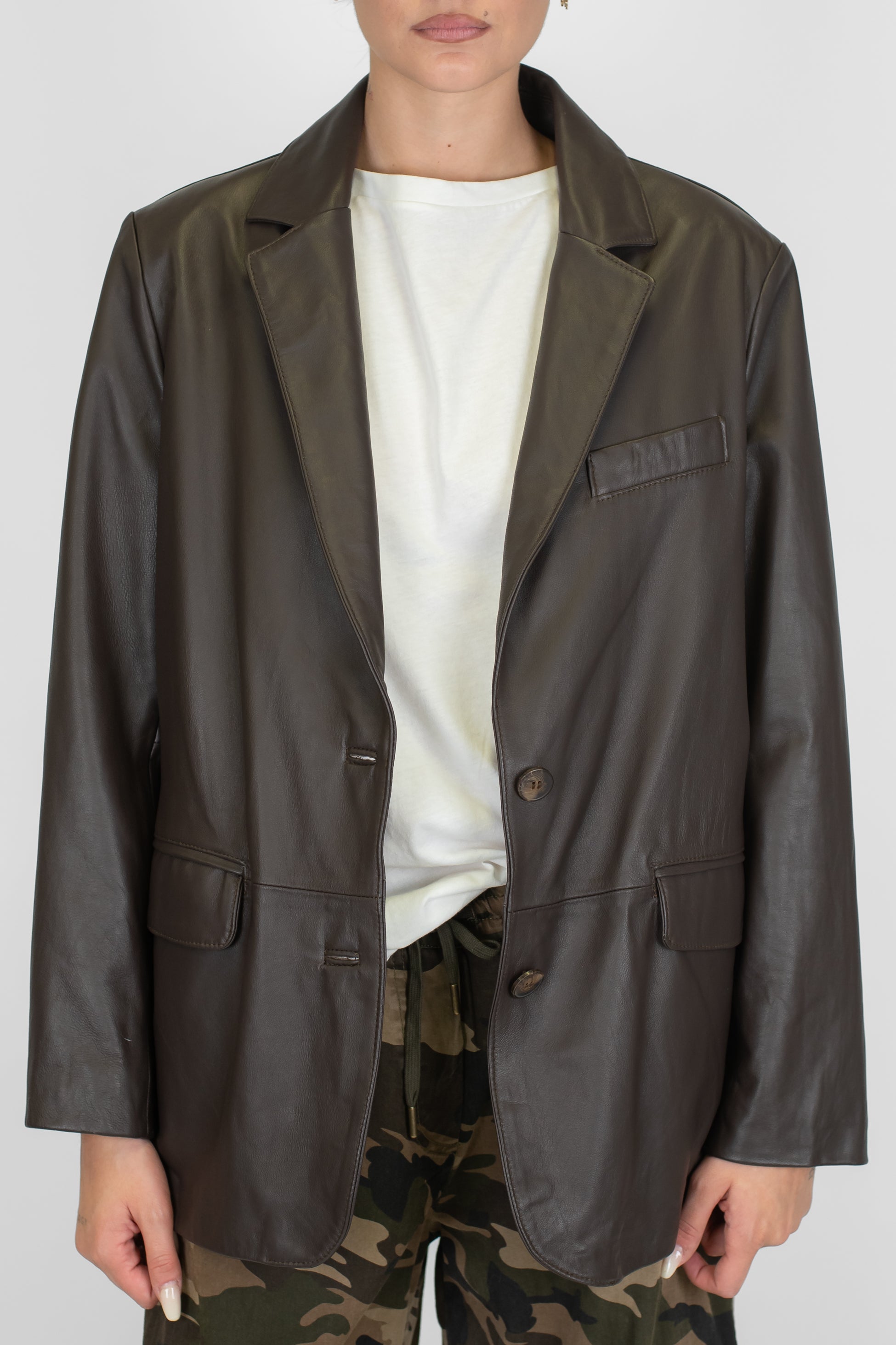 Tensione in - Chiodo over 100% vera pelle