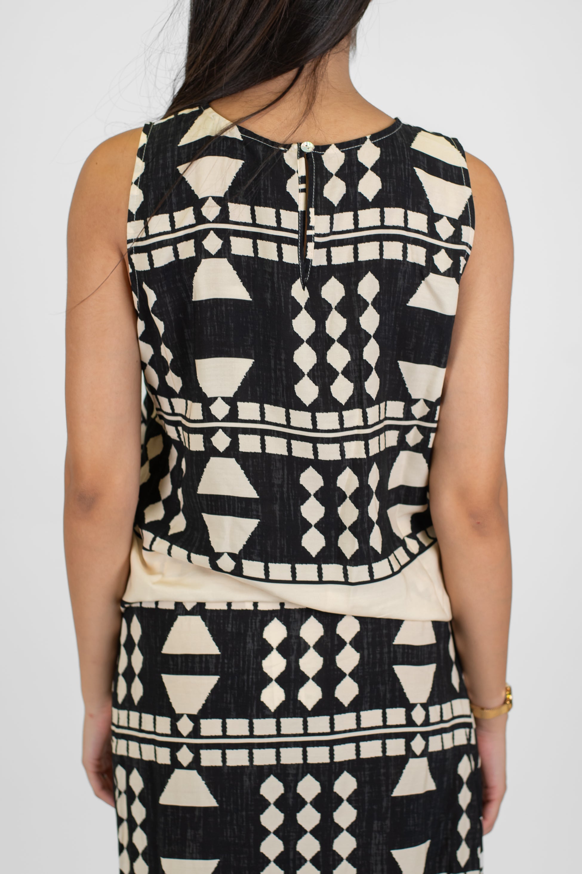 Haveone - Top fantasia geometrica in viscosa