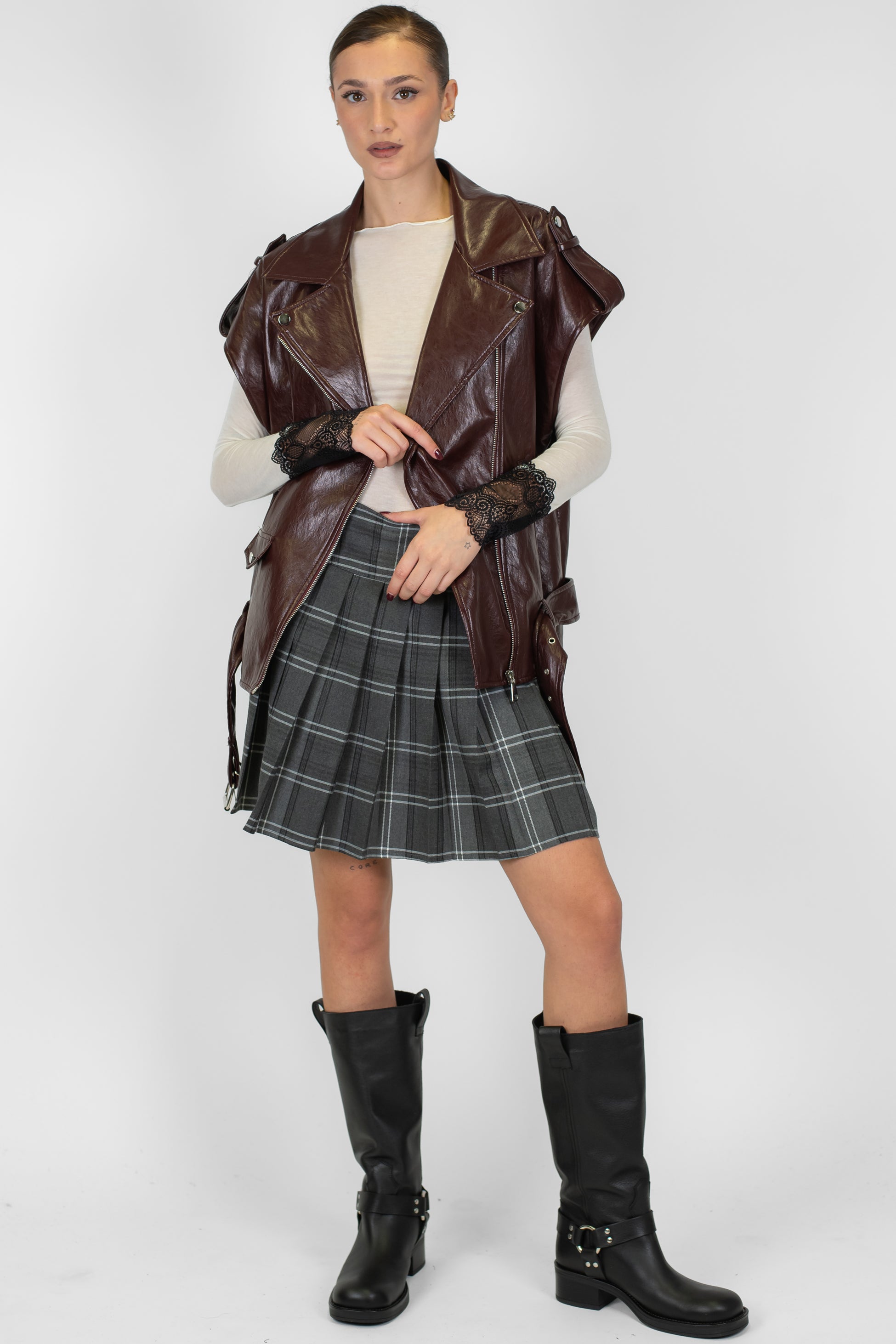 Motel - Giubbino smanicato in ecopelle