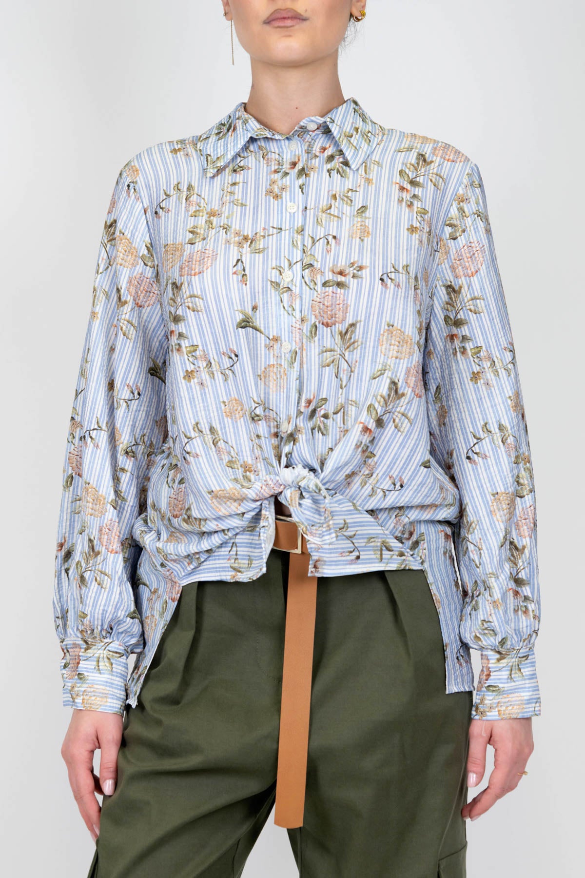 Dixie - Camicia fantasia a righe floreale