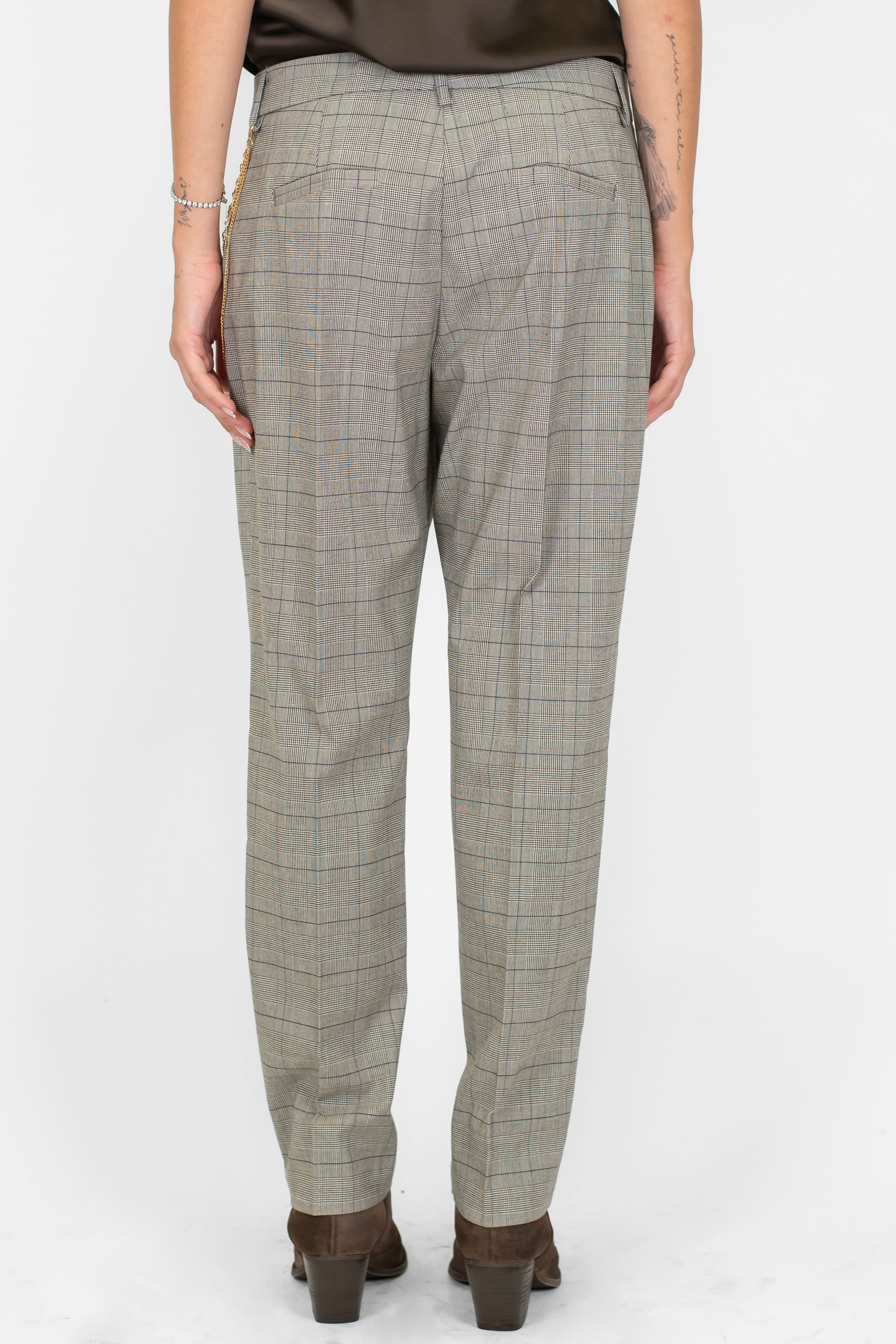 Motel - Pantalone slim fantasia principe di galles