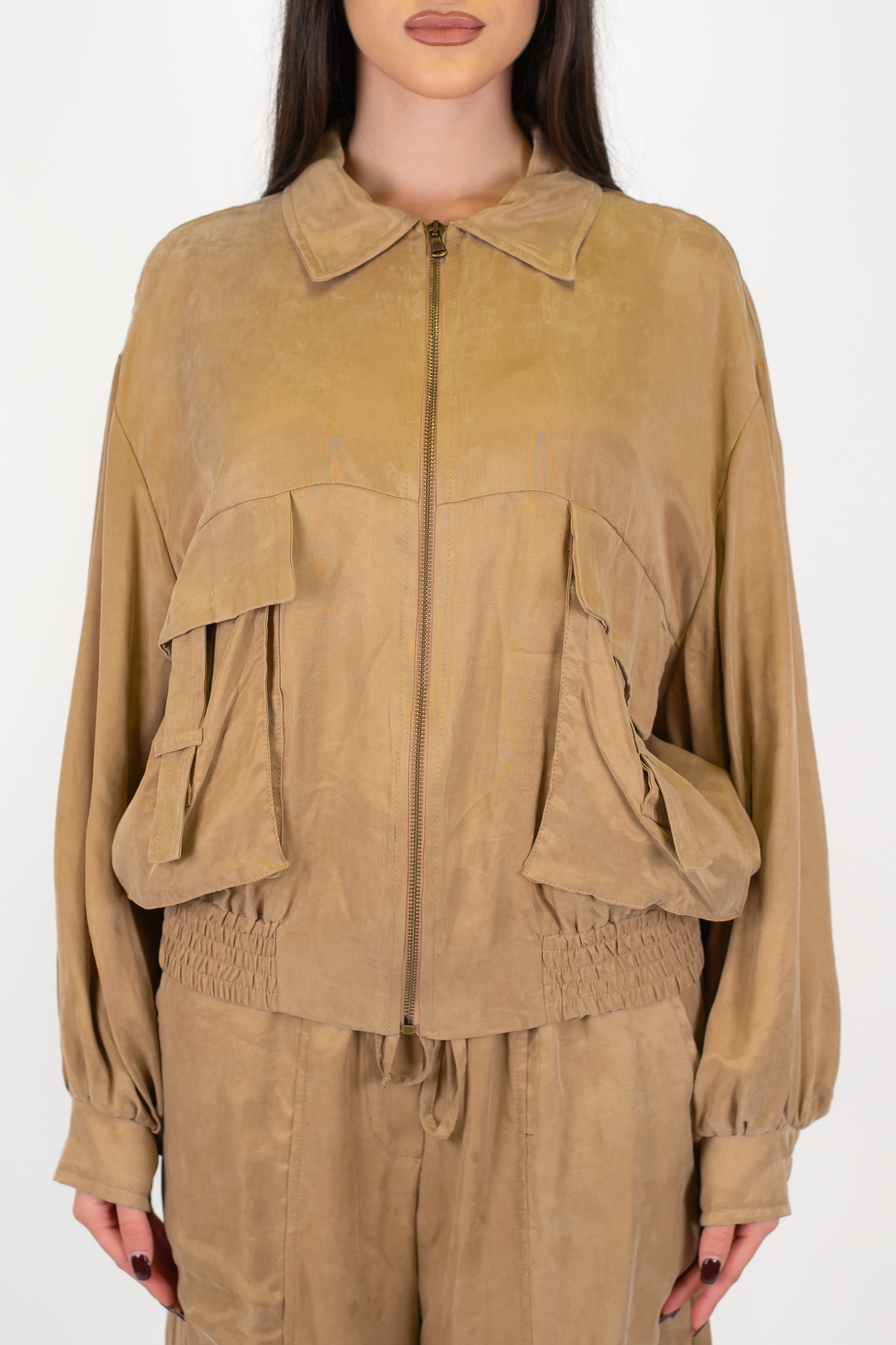 Tensione in - Bomber in lyocell effetto seta con tasconi laterali