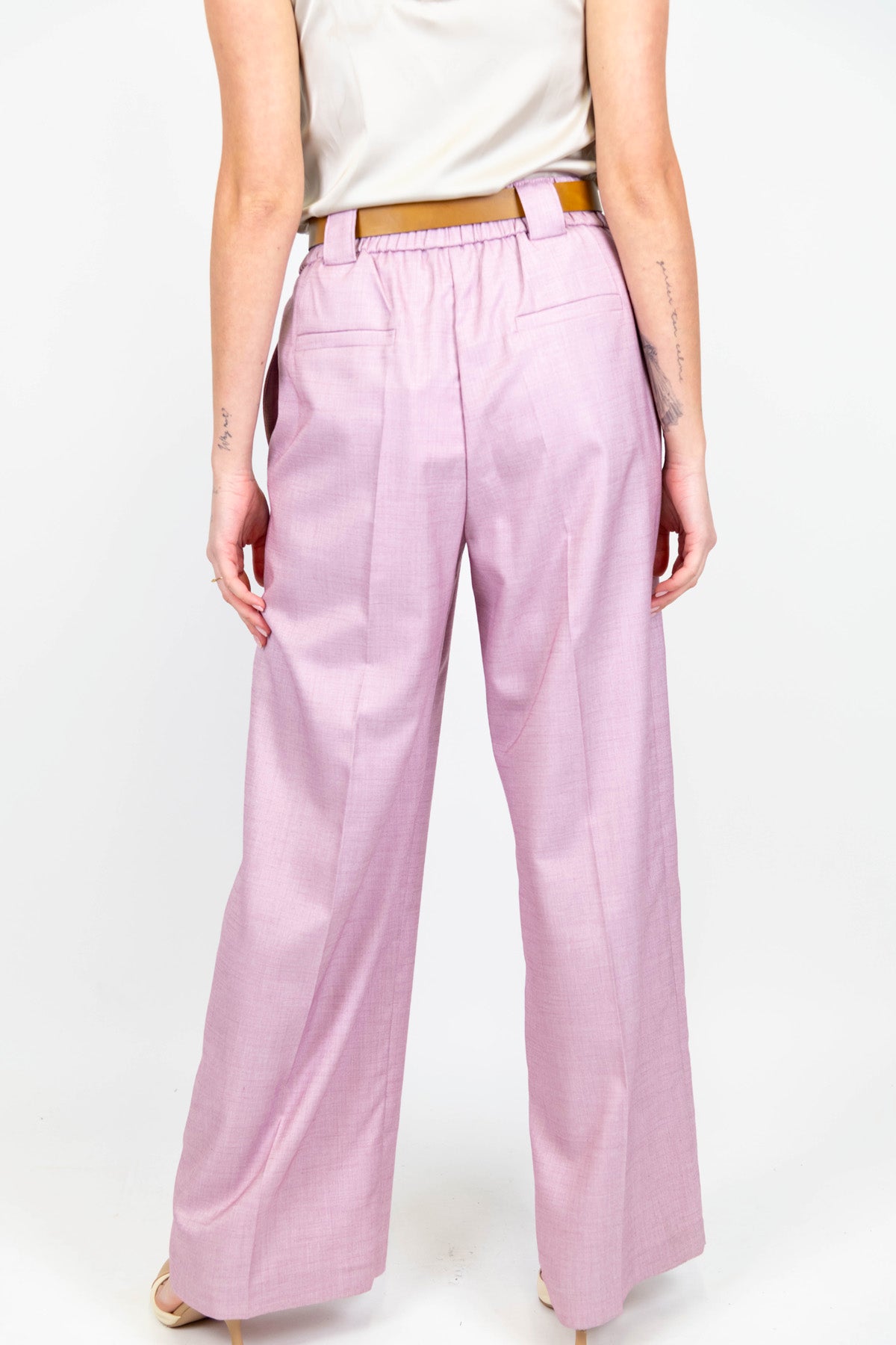 Tensione in - Pantalone palazzo con elastico sul retro