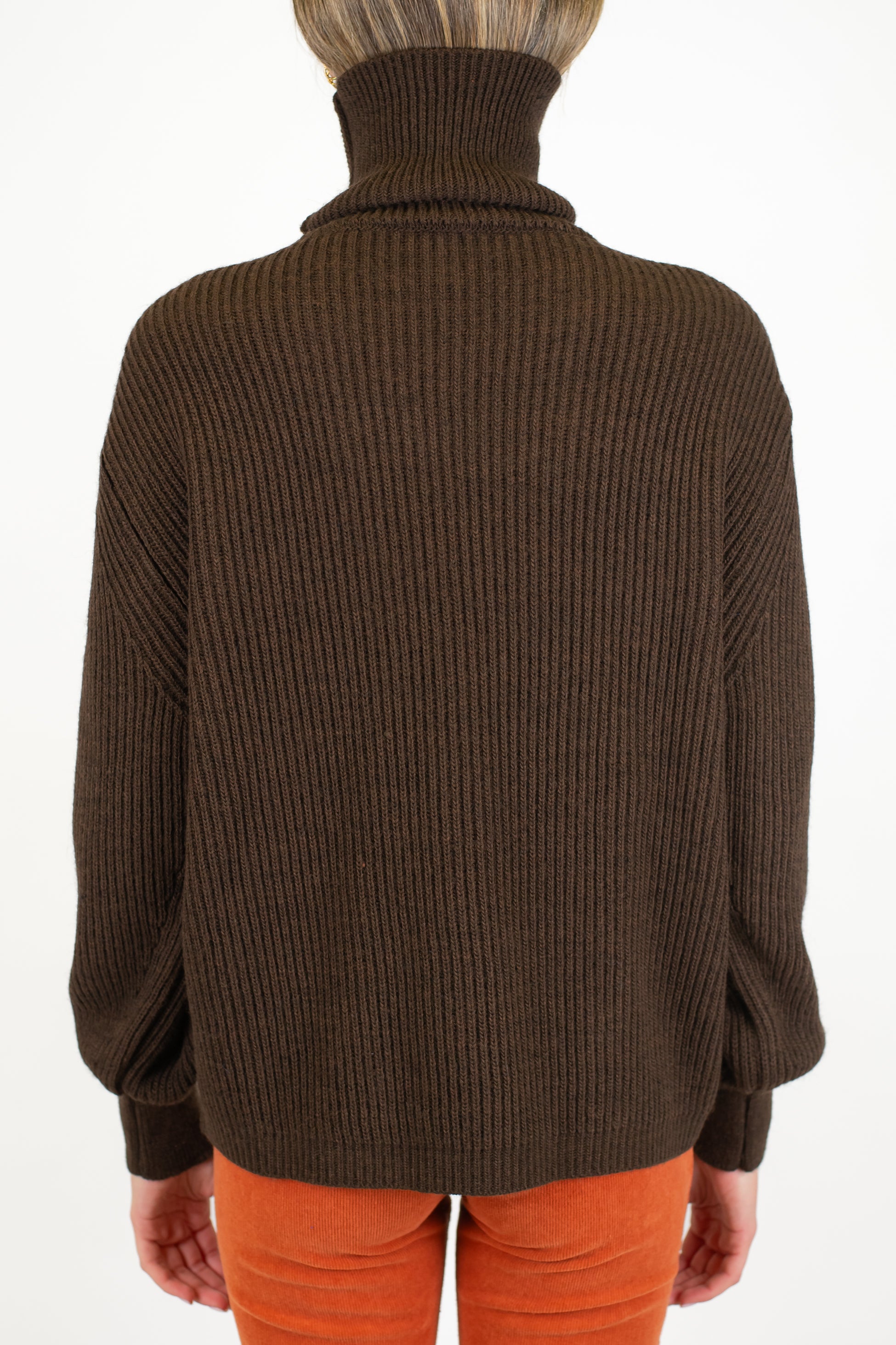 Tensione in - Dolcevita a costa inglese in misto lana