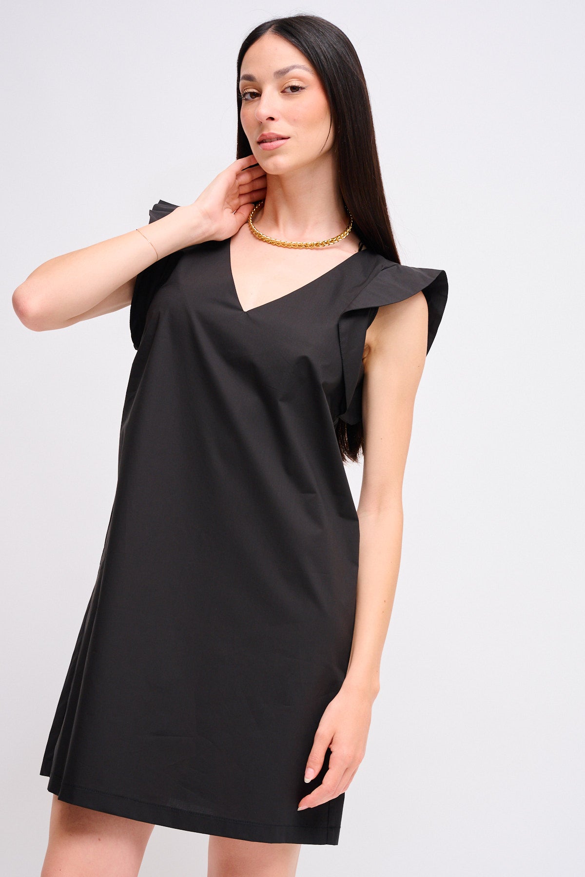 Maryley - Abito corto giromaniche con scollo a V