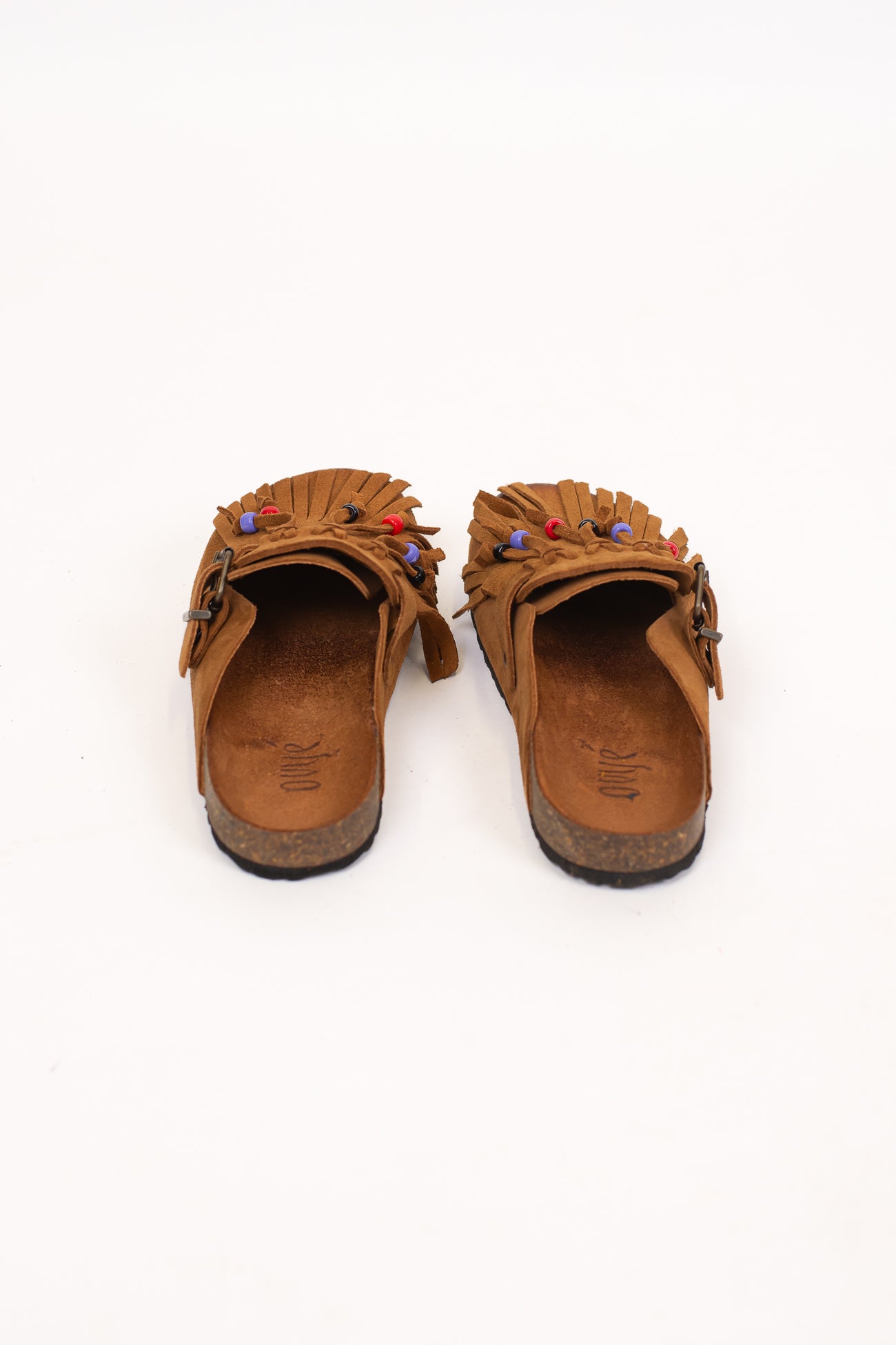 Ovyé - Mules in suede con frange e perline
