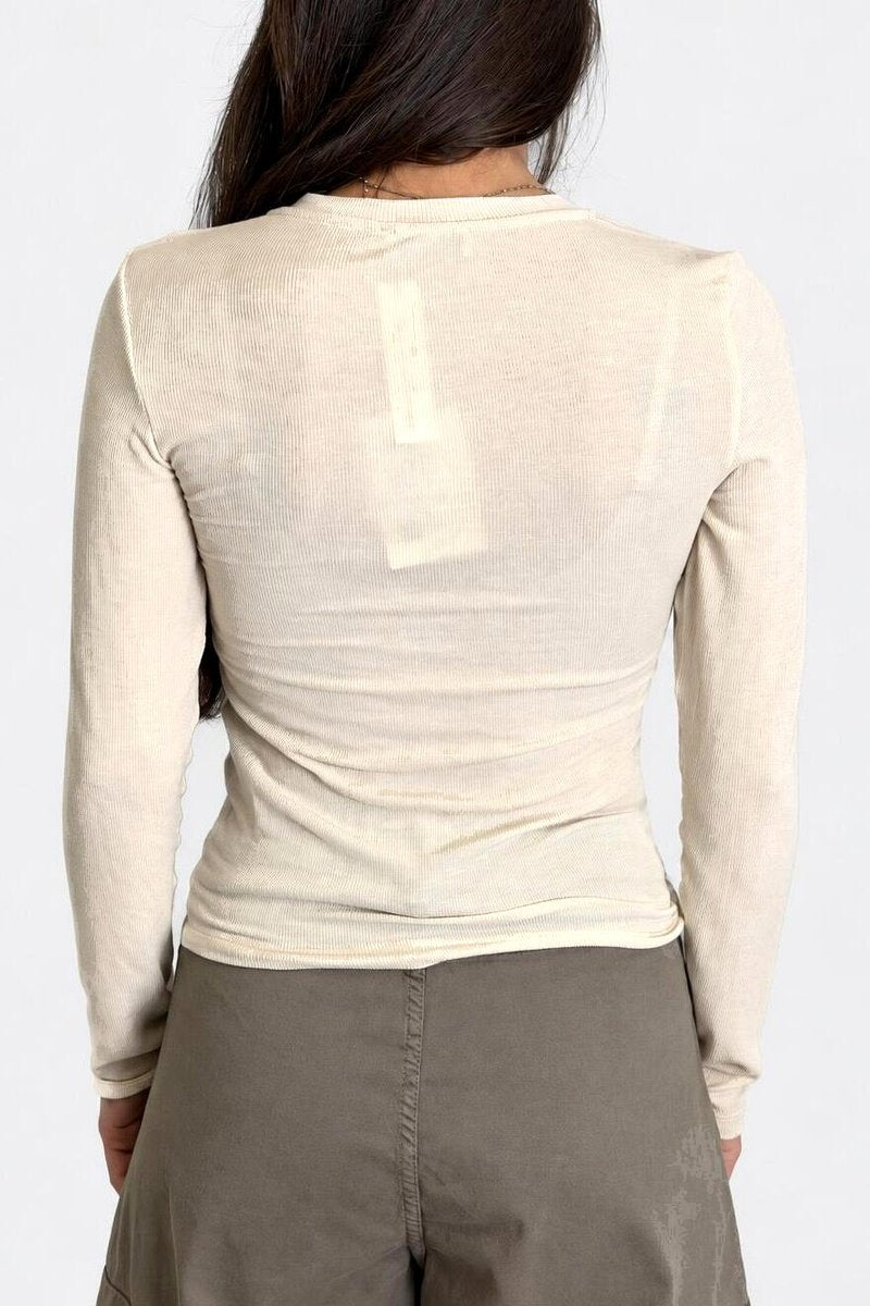 Dixie - Maglia serafino a costine basic in misto cashmere