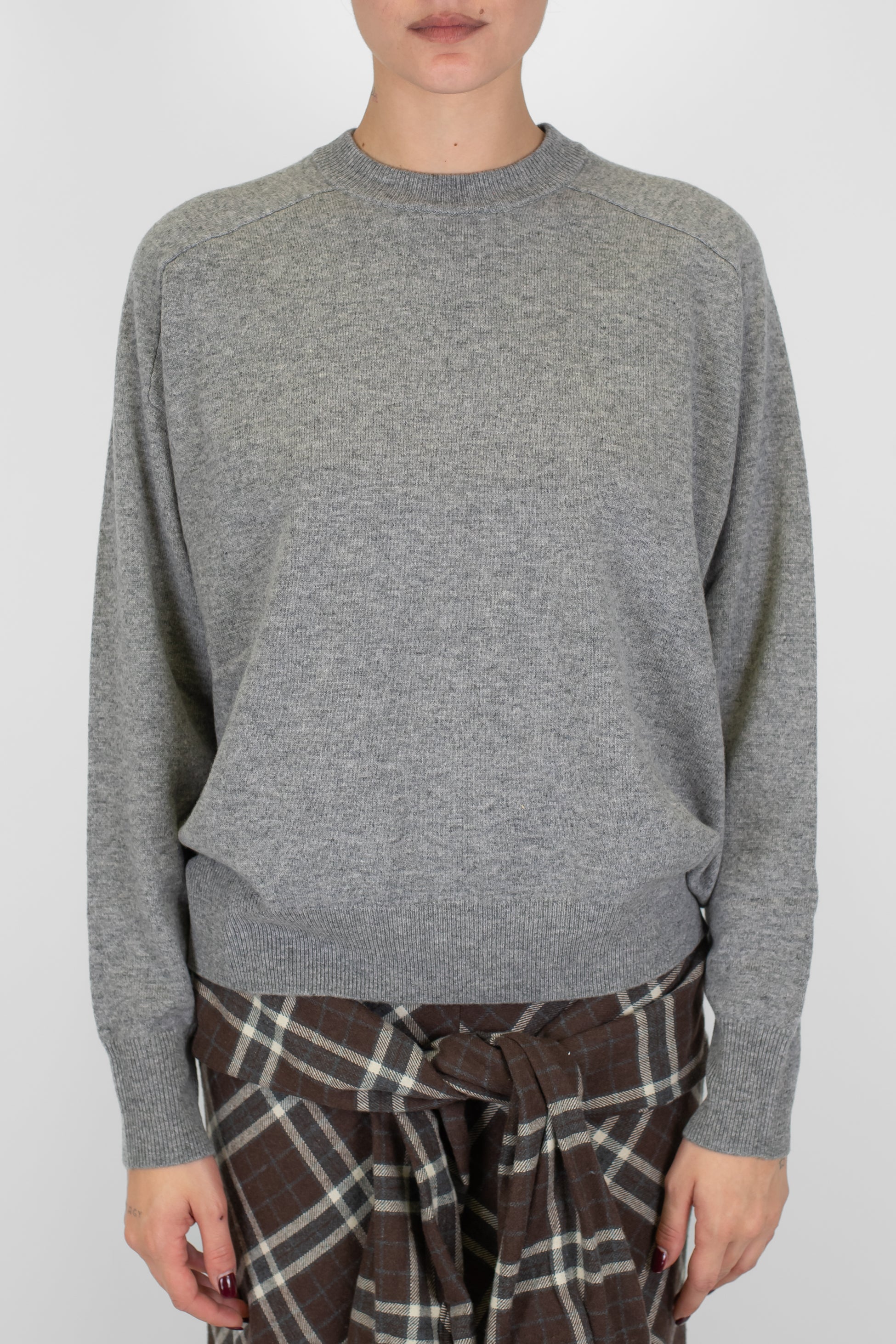 Tensione in - Maglia girocollo in pura lana