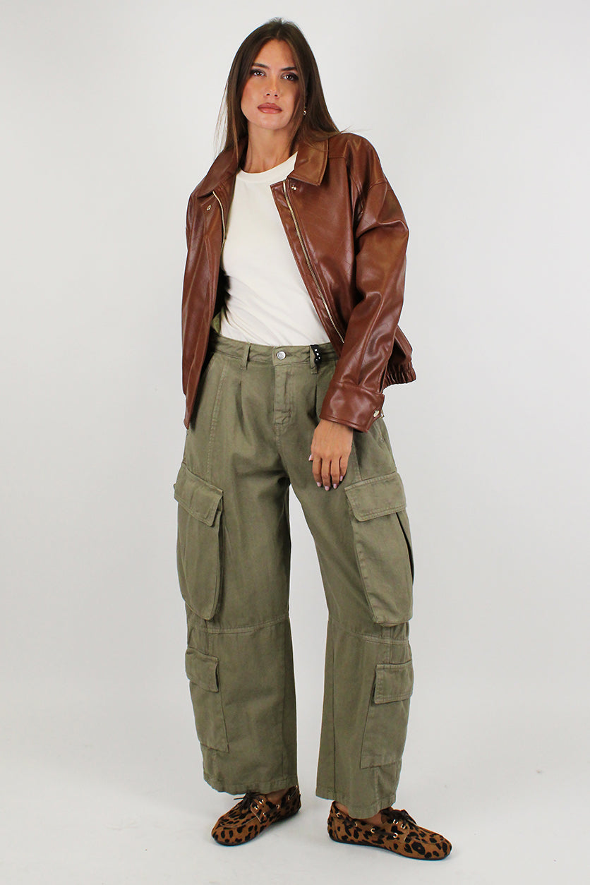 Haveone - Pantalone cargo con doppio tascone