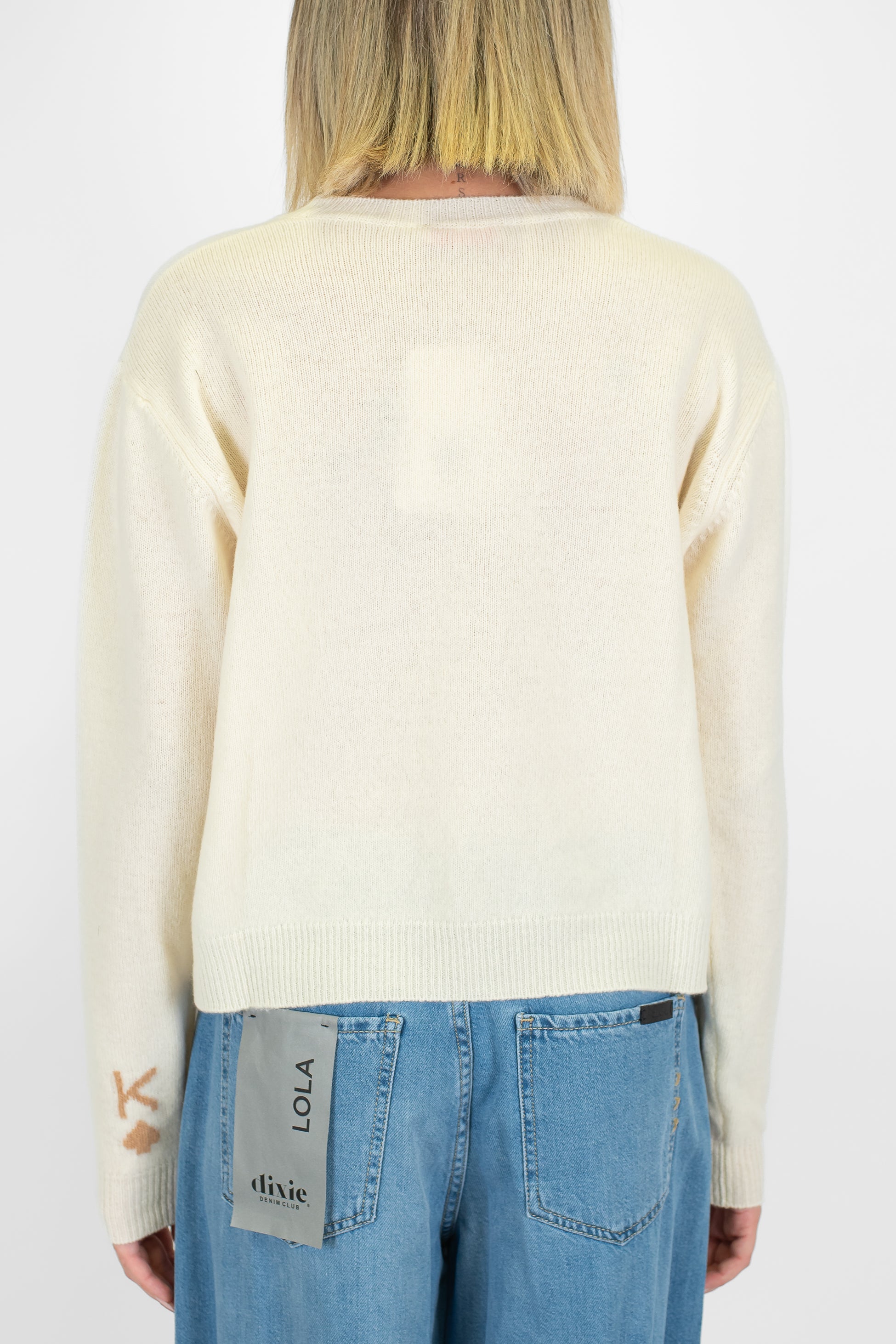 Kontatto - Maglia girocollo in pura lana con cuore