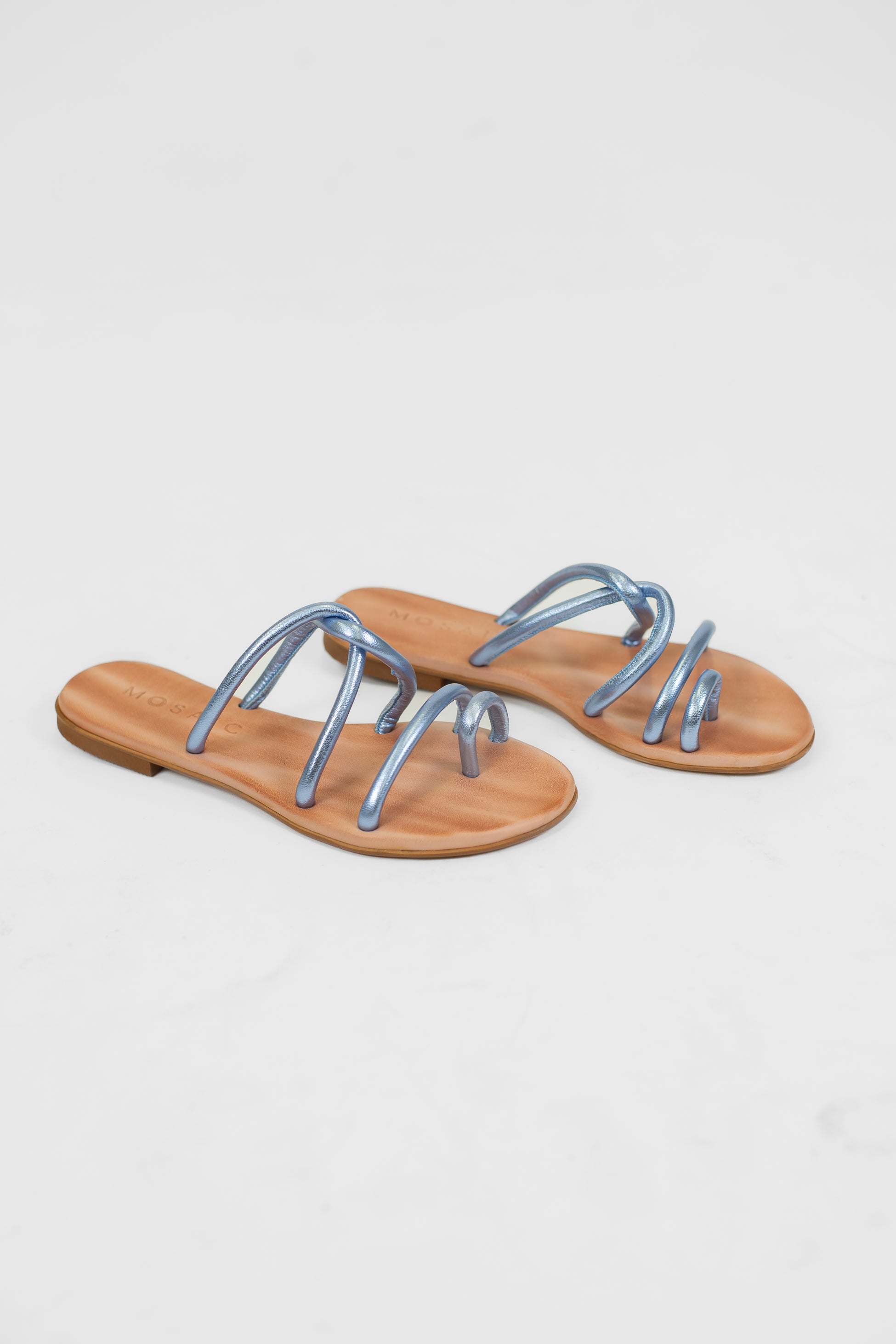 Mosaic - Sandalo infradito con fasce laminate