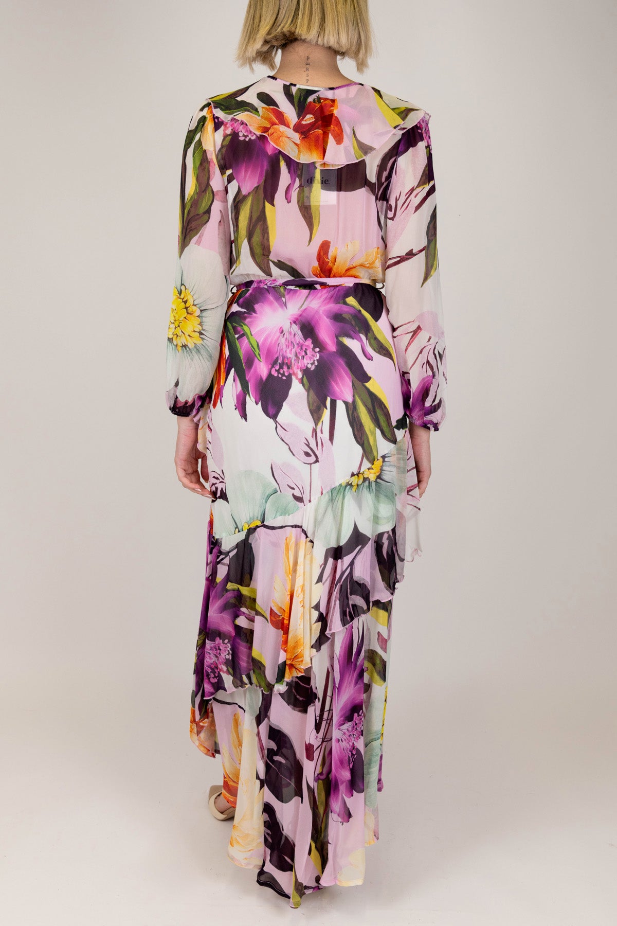 Dixie - Abito lungo a portafoglio fantasia floreale in viscosa