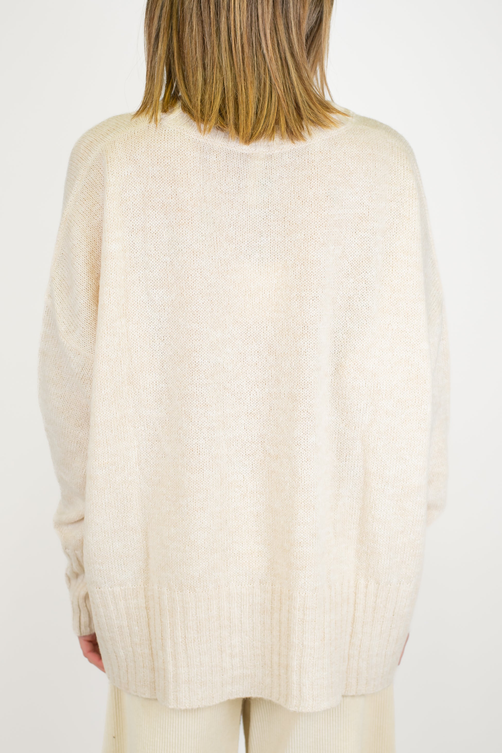 Tensione in - Maglia girocollo over in misto lana