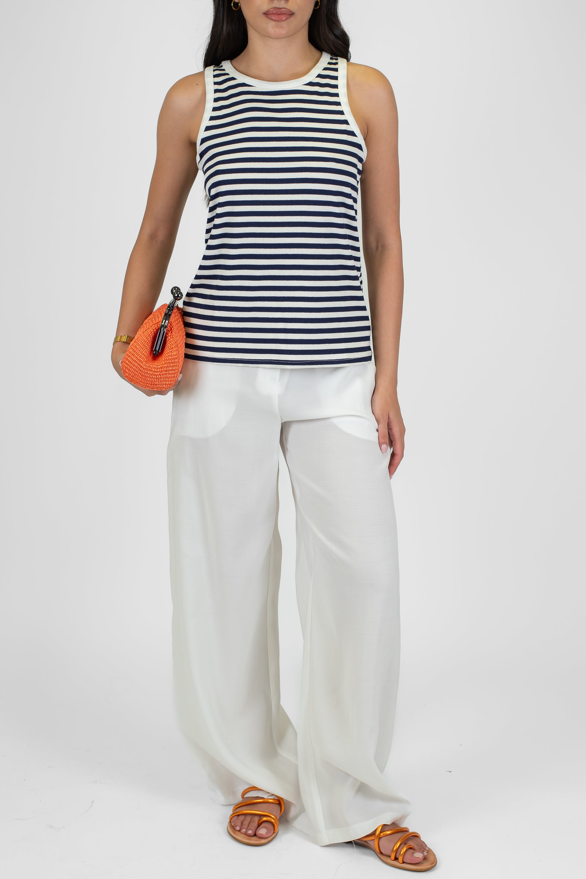 Tensione in - Pantalone palazzo in modal con elastico sul retro