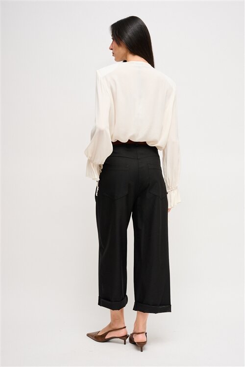 Maryley - Pantalone cropped con pinces