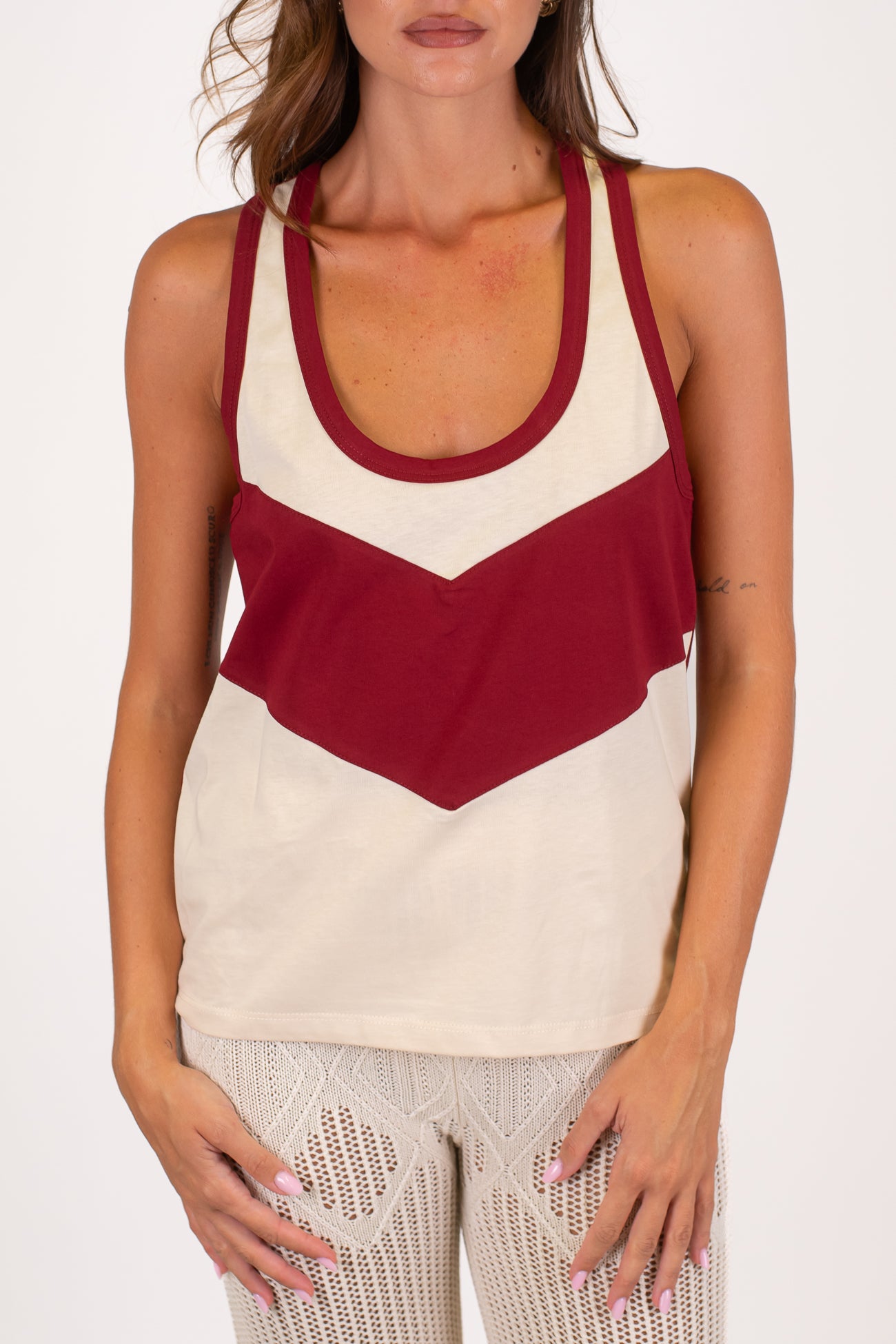 Dixie - Canotta bicolore in cotone