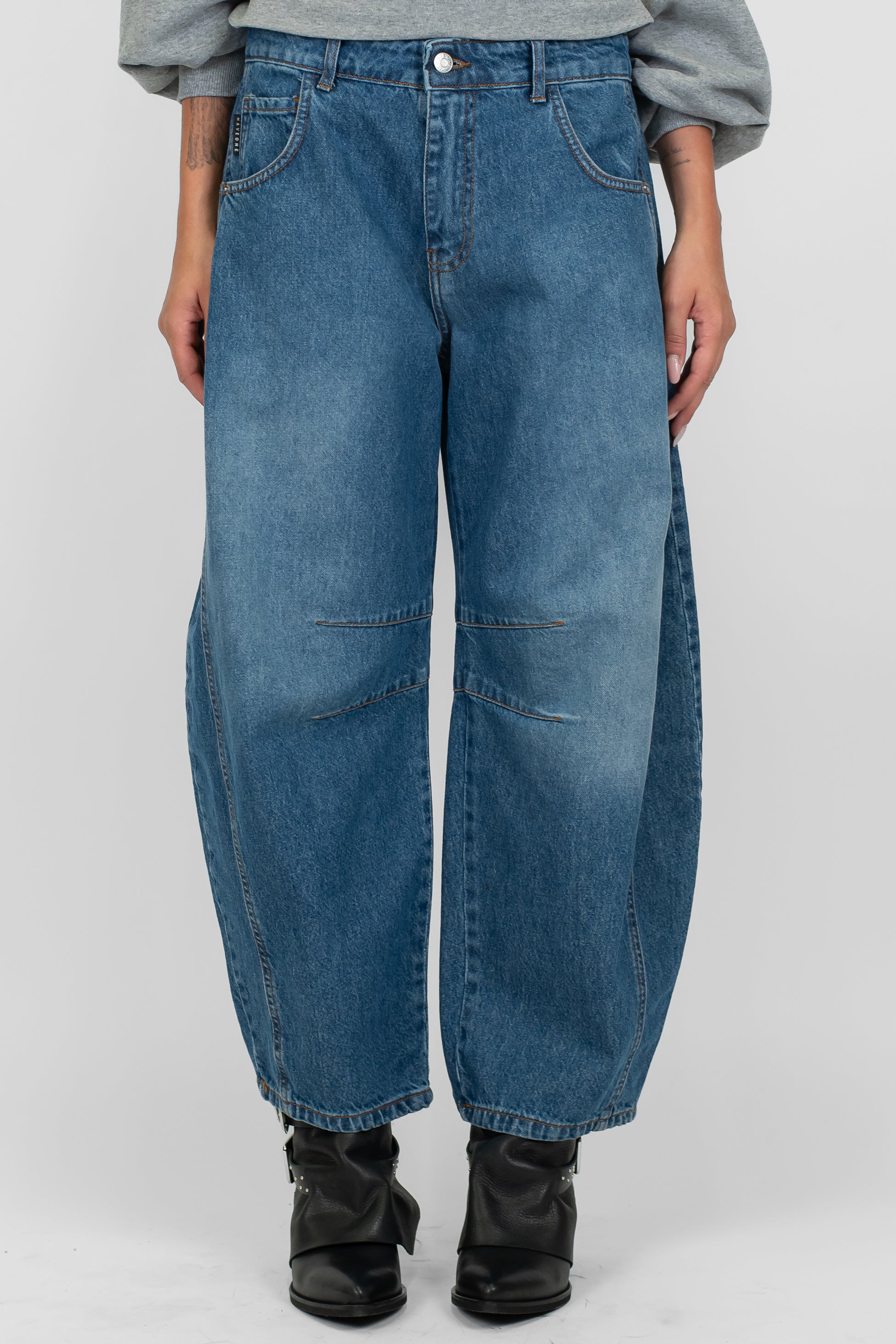 Haveone - Jeans balloon lavaggio medio