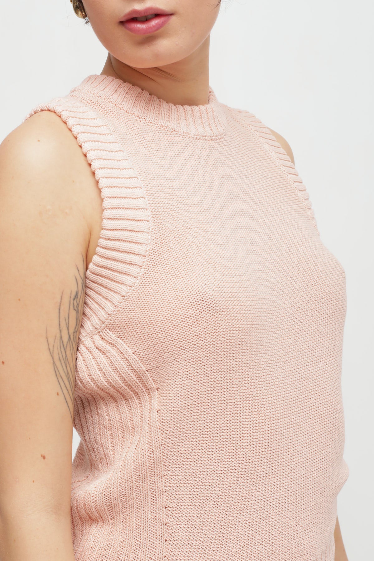 Maryley - Maglia giromaniche a costine in cotone