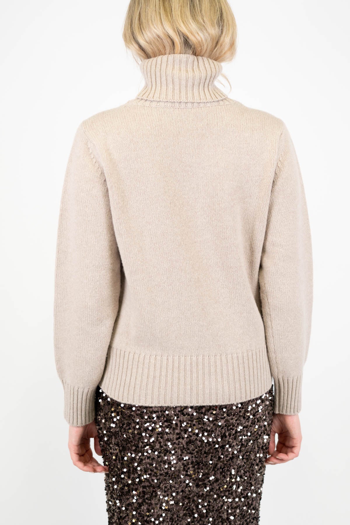 Tensione in - Dolcevita a coste in cashmere