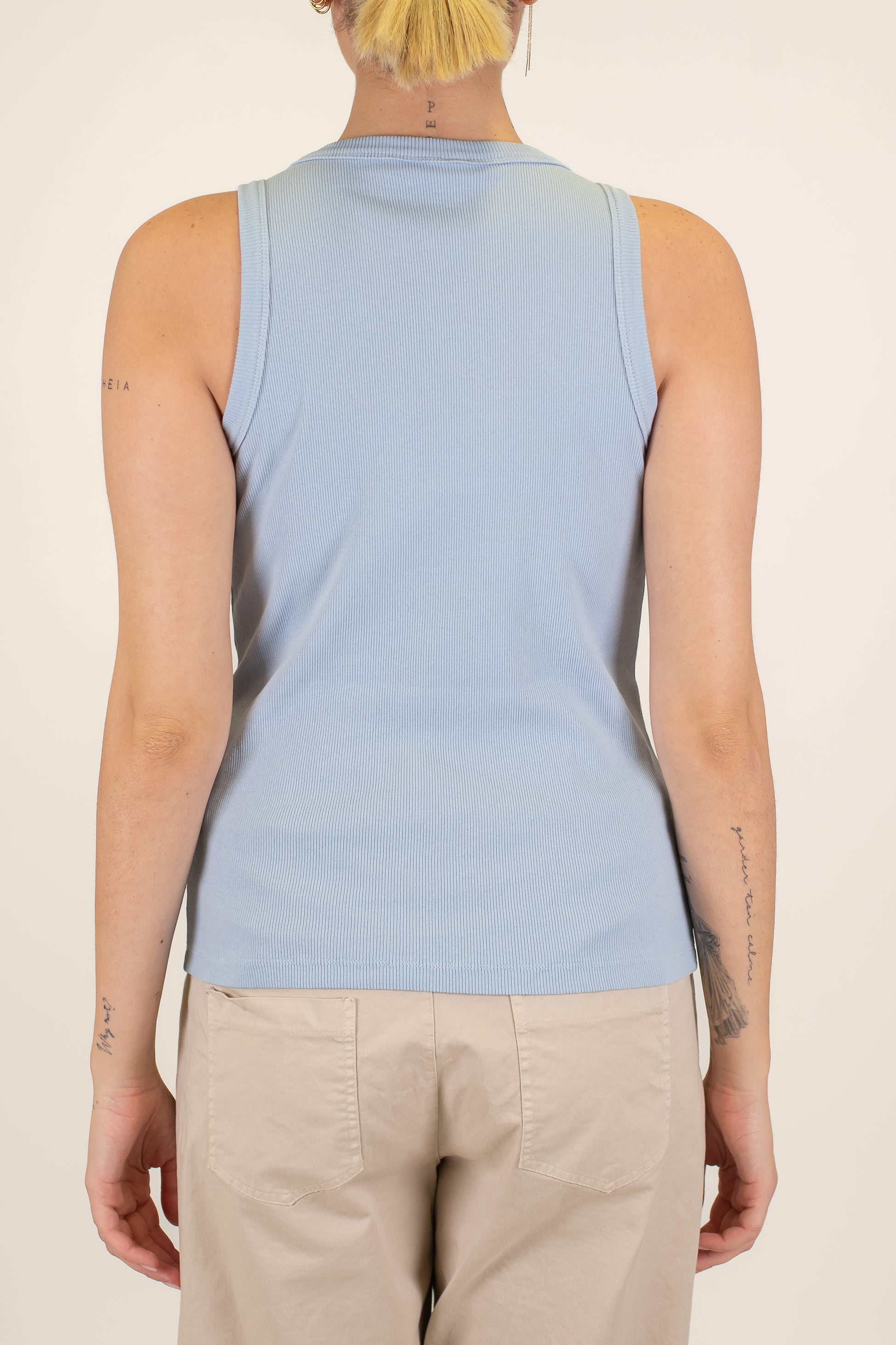 Tensione in - Canotta a costine in cotone