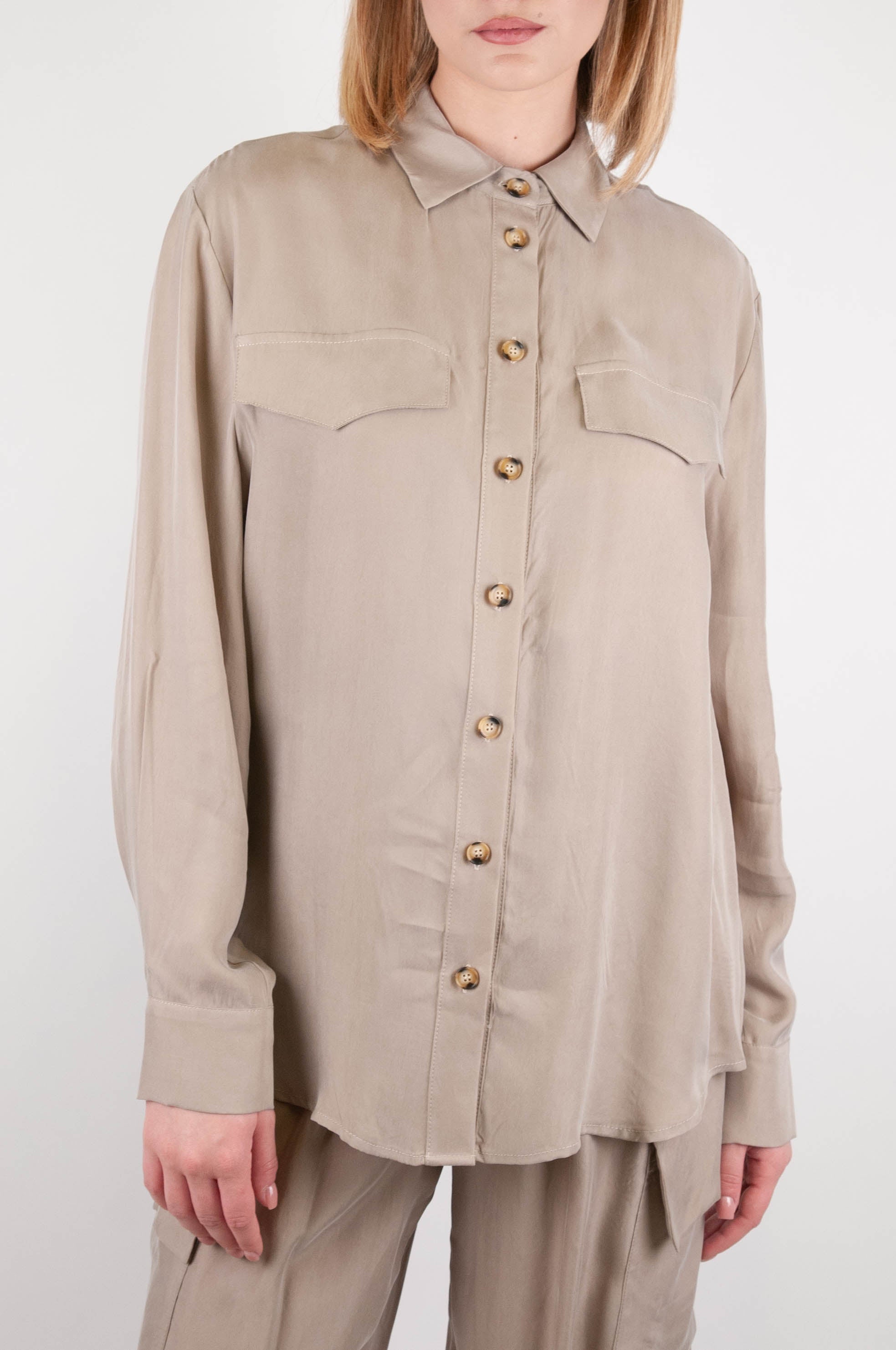 Dixie - Camicia in cupro con pattine