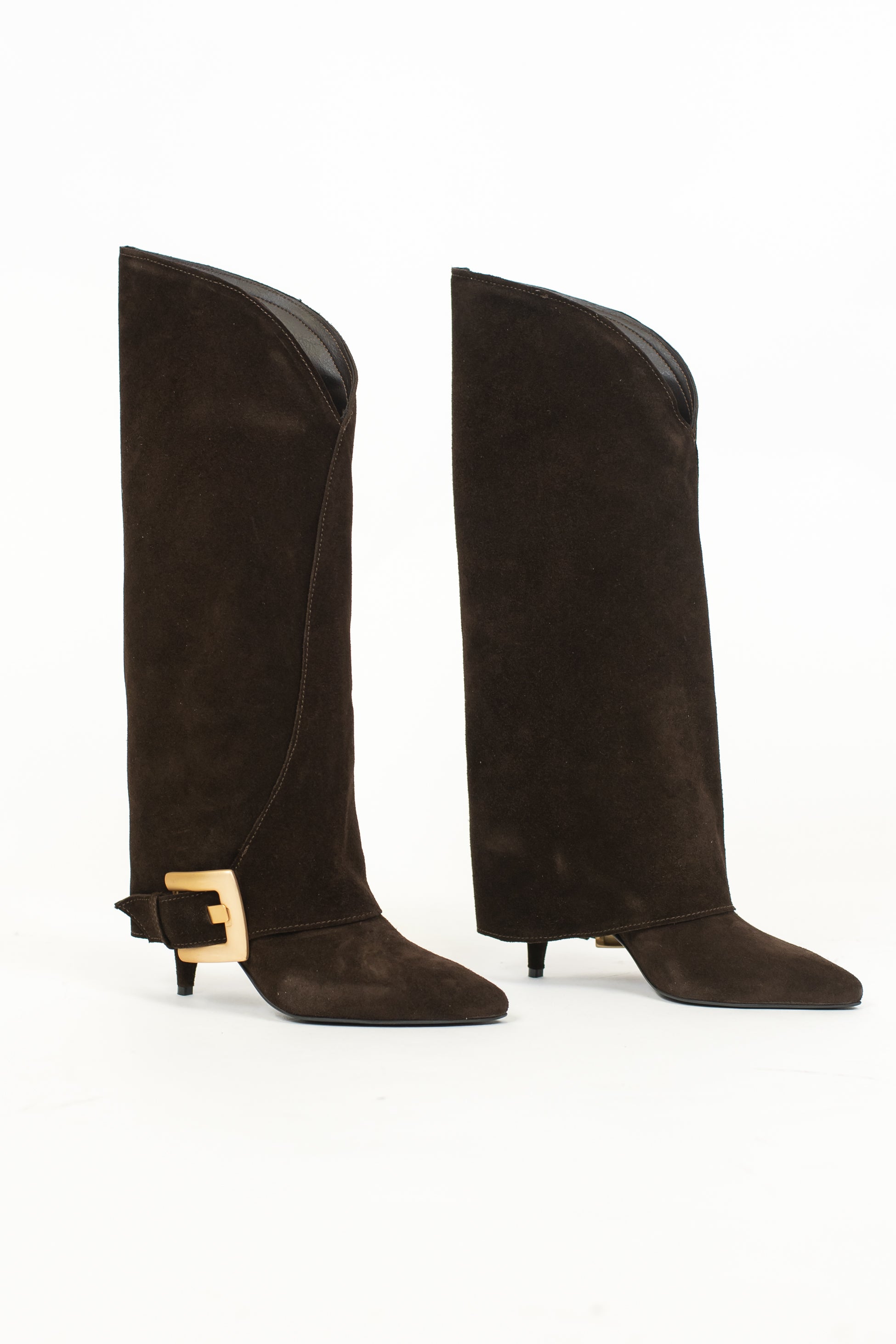 Ovyé - Stivale in camoscio con tacchetto e fibbia a contrasto