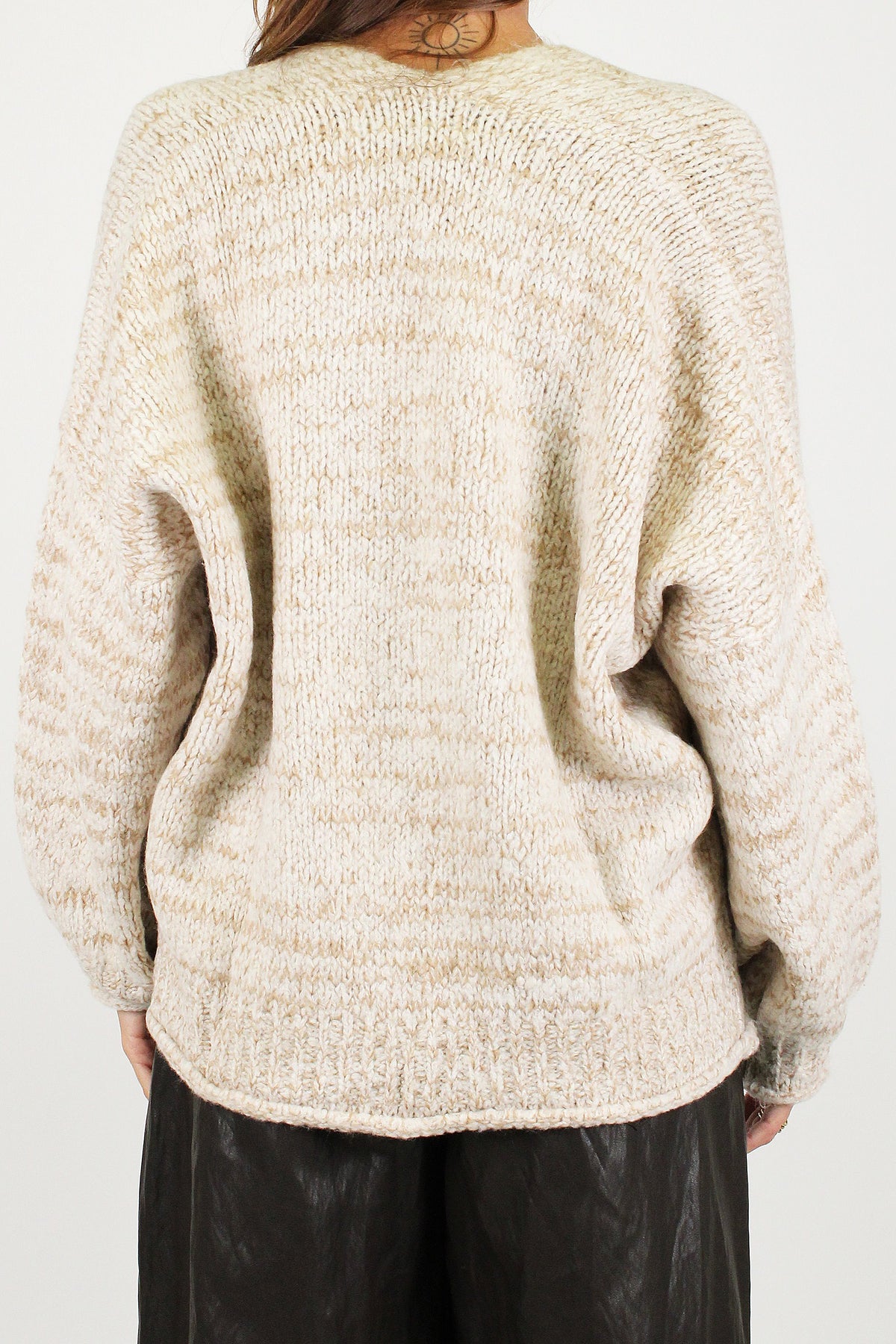 Haveone - Cardigan tre bottoni tramato in misto lana con taschini