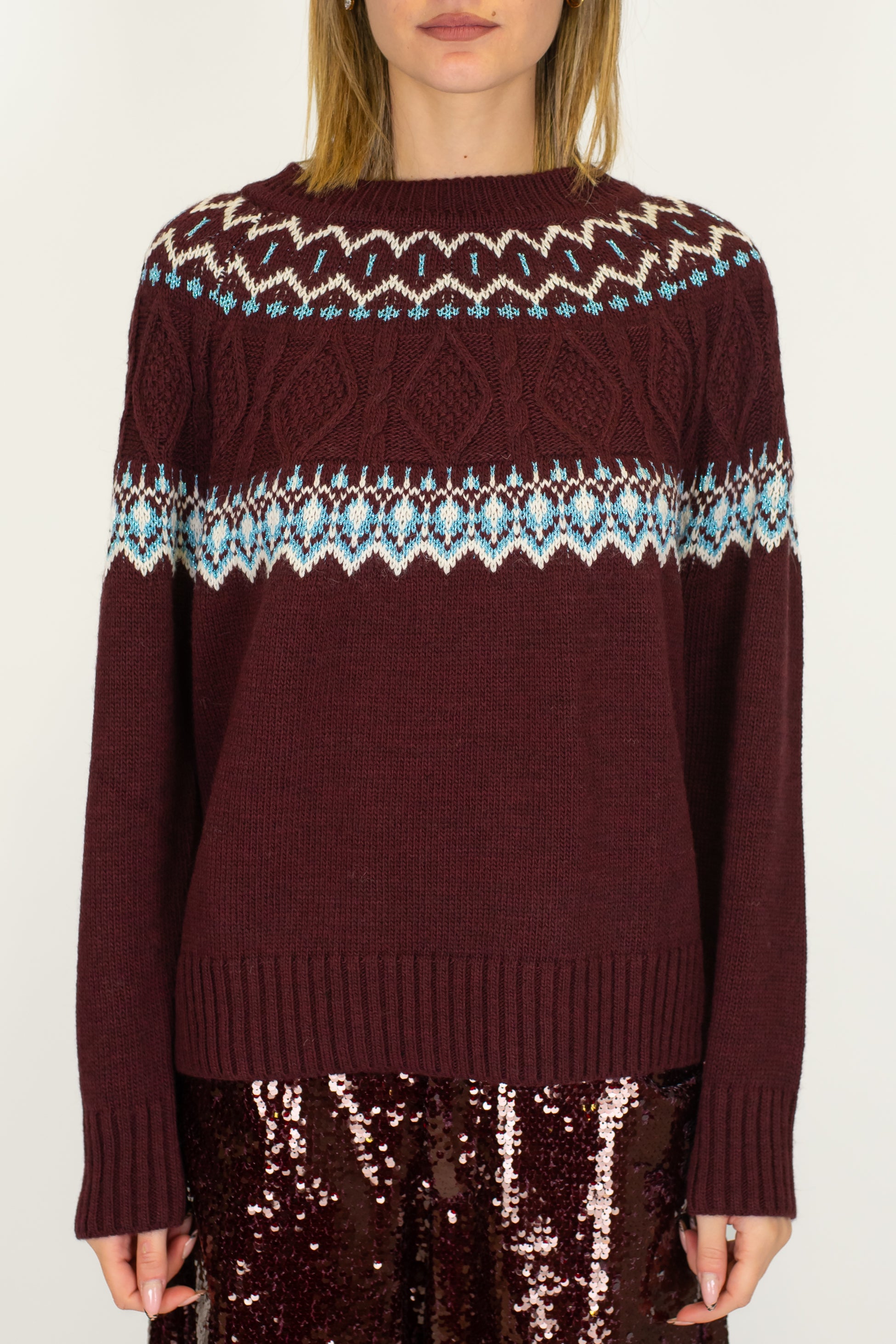 Motel - Maglia jacquard in misto lana