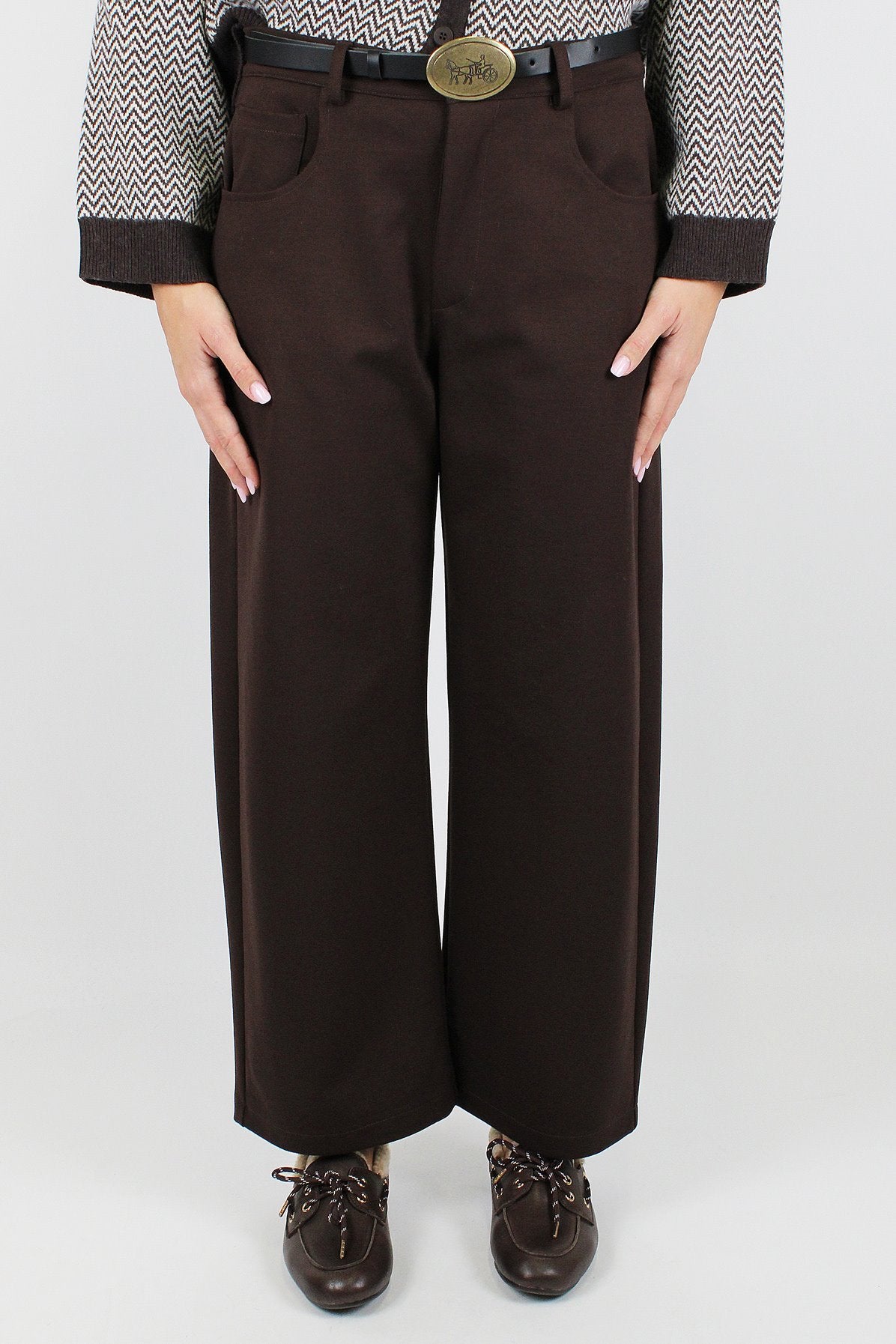 Tensione in - Pantalone balloon crop in punto milano
