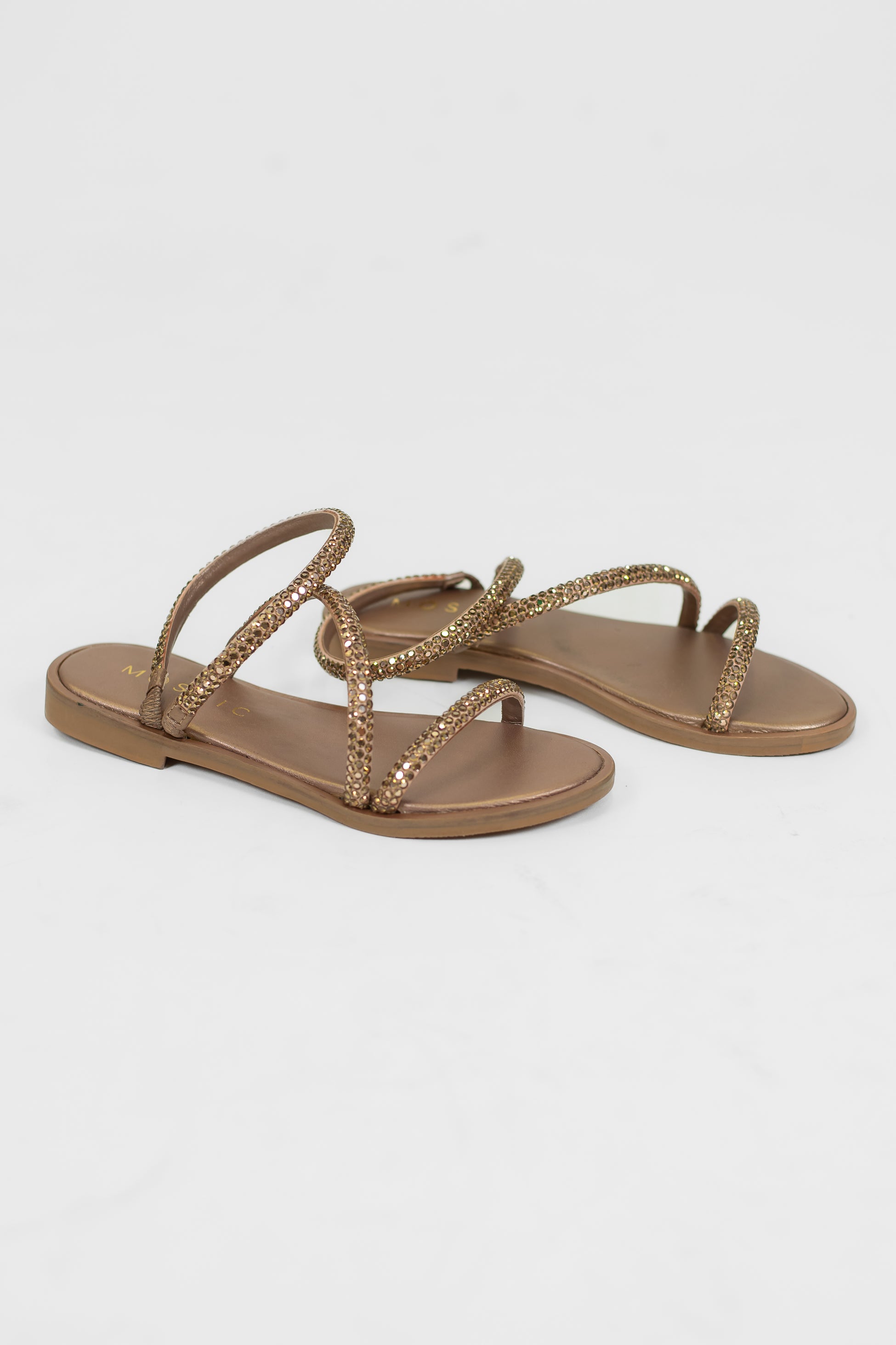 Mosaic - Sandalo strass con sottopiede in pelle