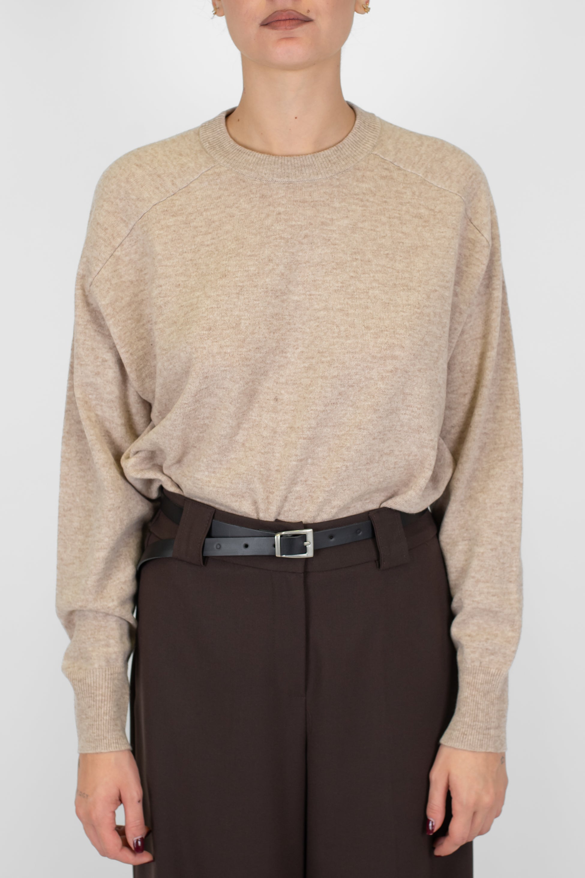 Tensione in - Maglia girocollo in pura lana