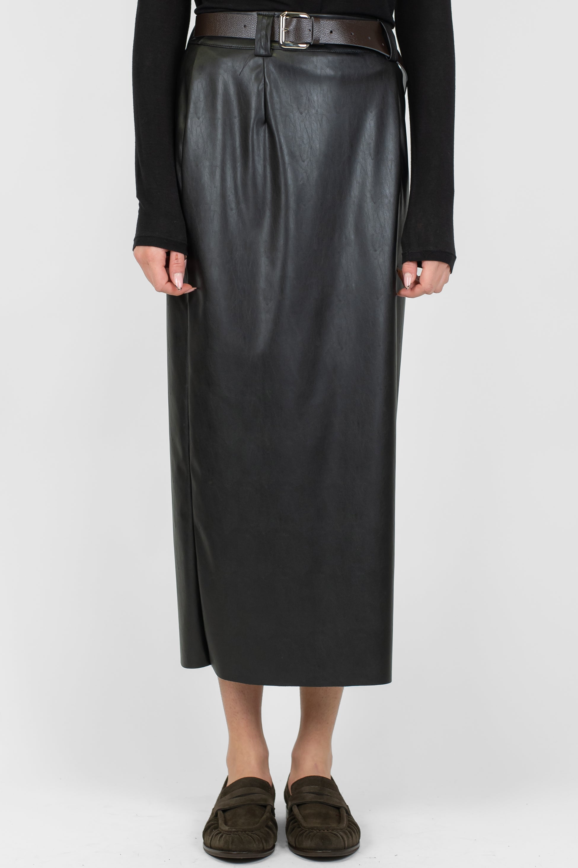 Haveone - Gonna longuette in ecopelle