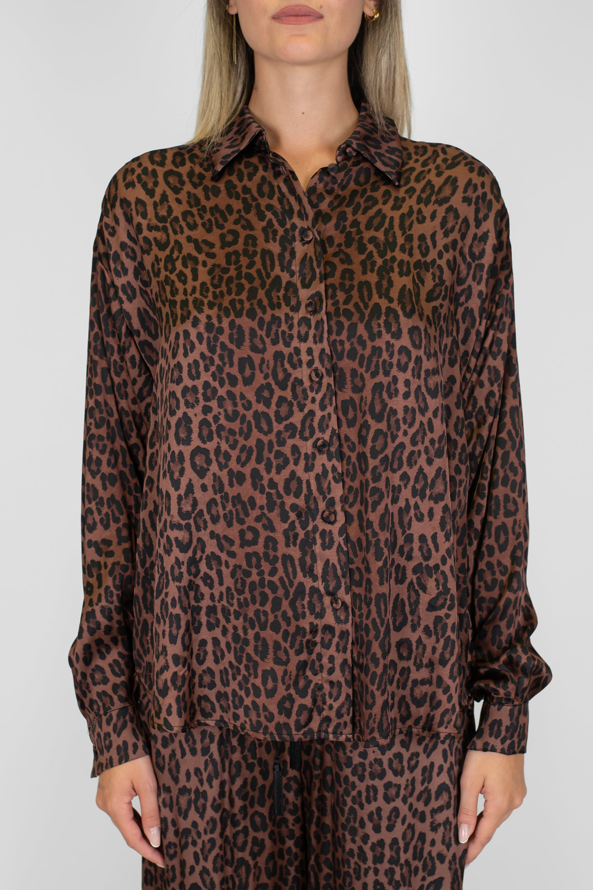 Motel - Camicia fantasia animalier in viscosa