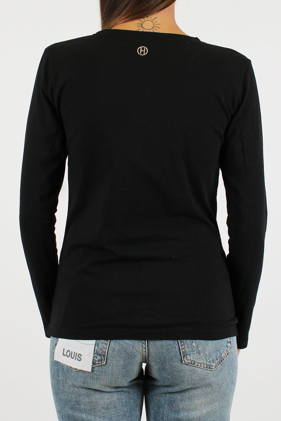 Haveone - Shirt manica lunga in cotone tinta unita
