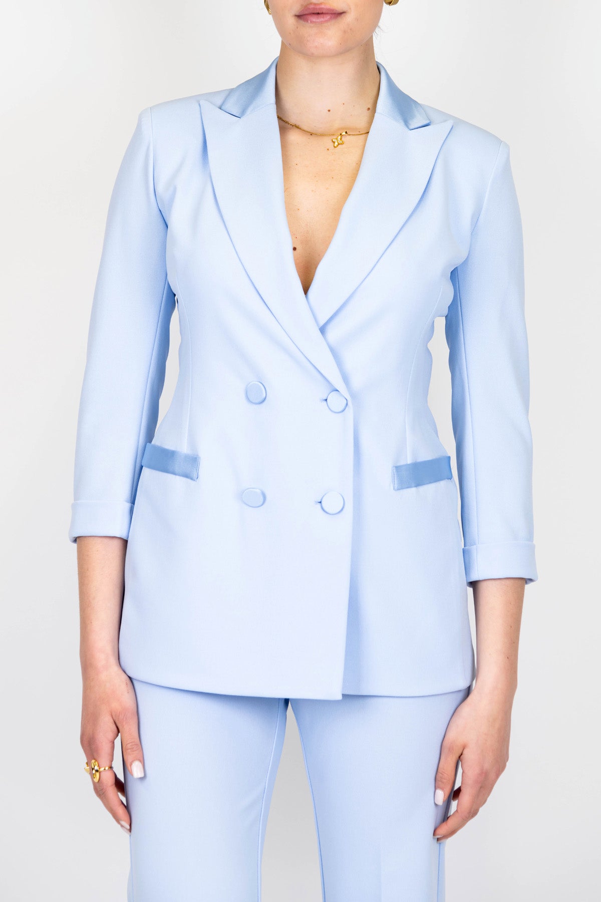 Imperial - Giacca doppiopetto con rever a lancia in raso