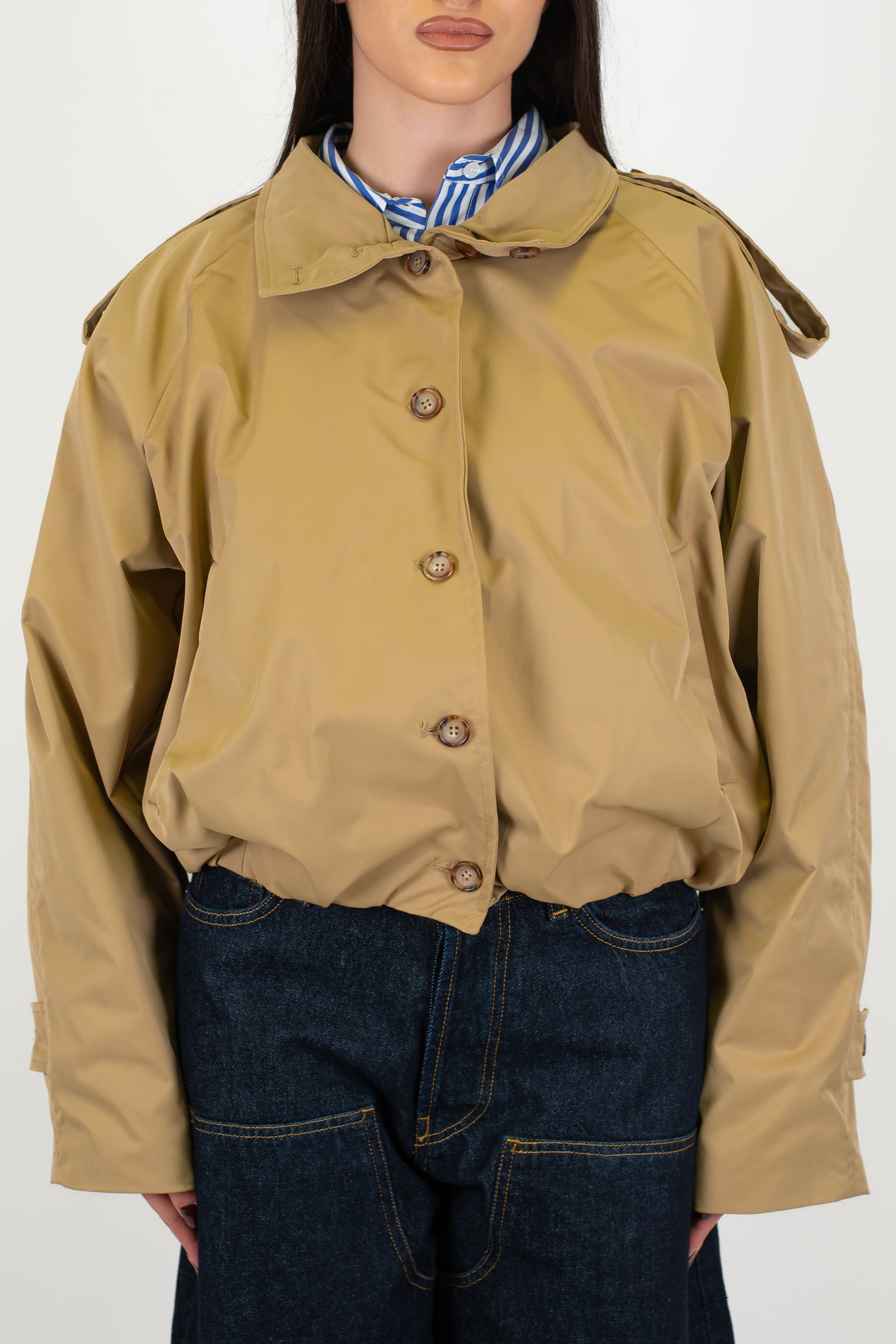 Motel - Trench corto over con chiusura bottoni