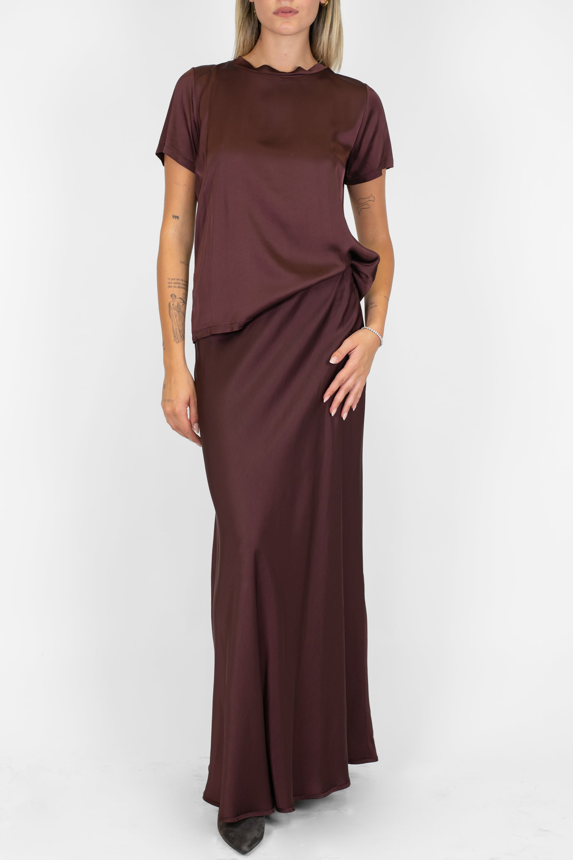 Tensione in - Gonna in viscosa con elastico in vita