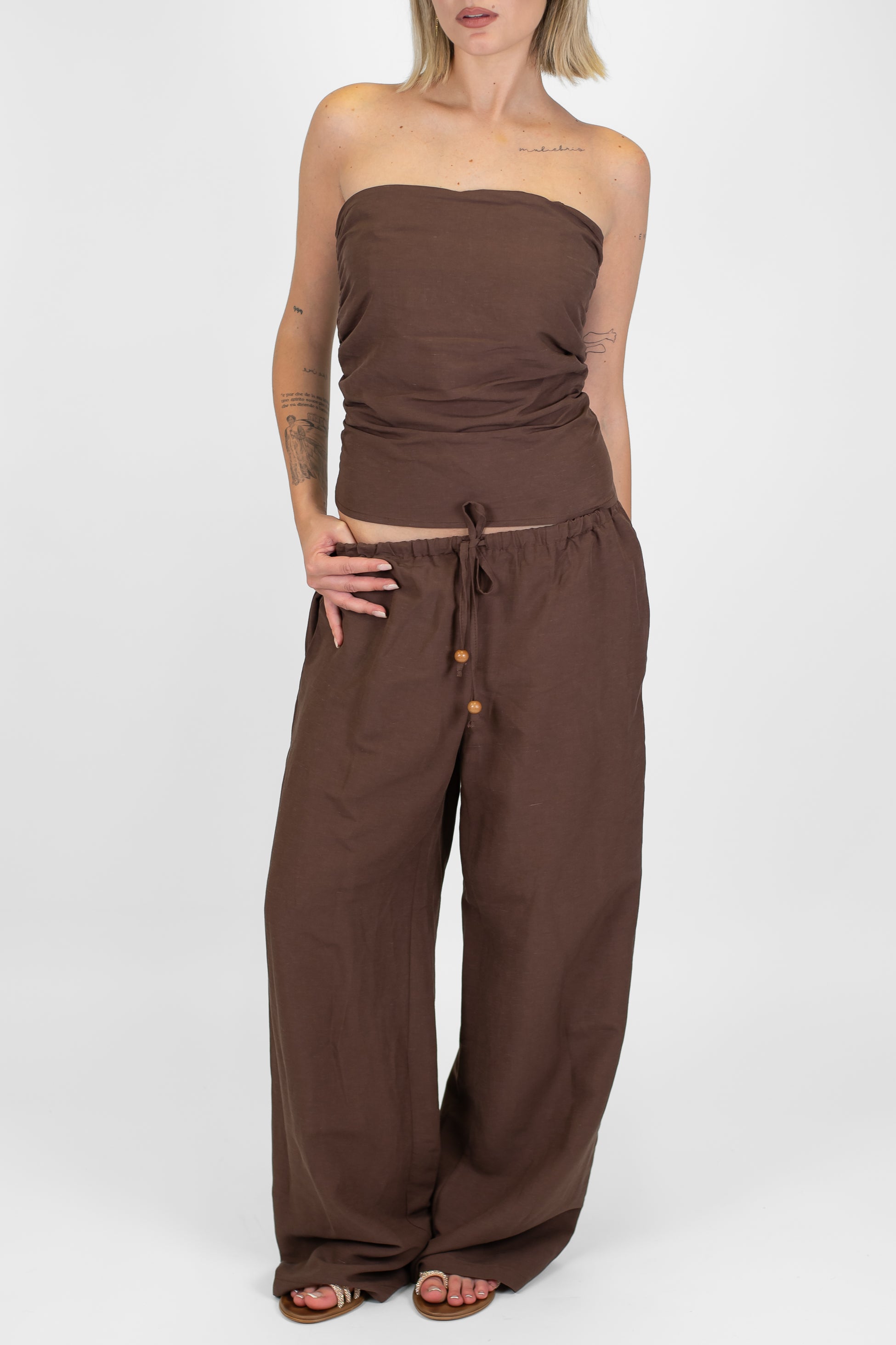 Tensione in - Coordinato pantalone e top a fascia