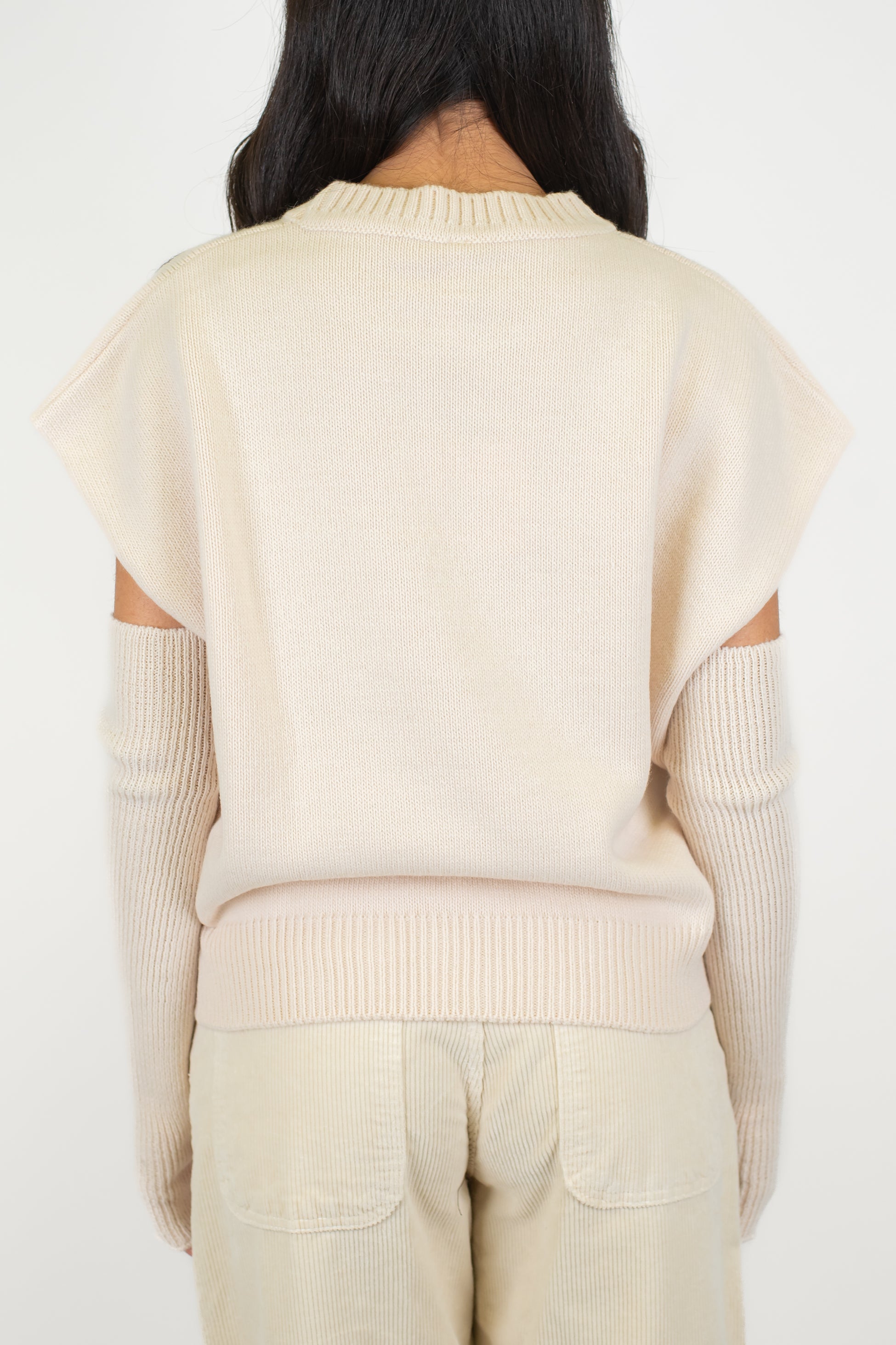 Tensione in - Maglia fantasia rombi a contrasto in misto lana con manicotti