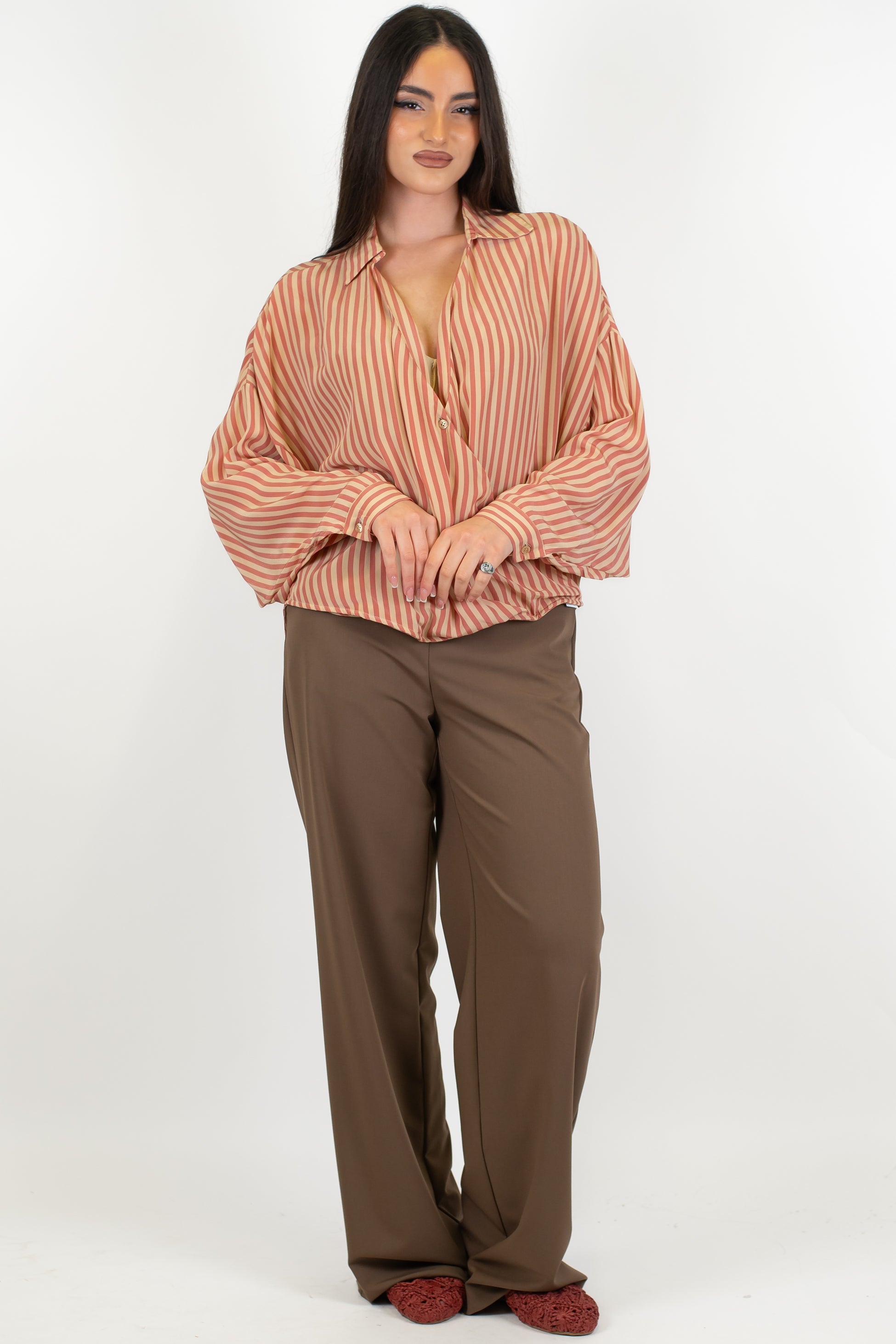 Dixie - Pantalone palazzo con elastico sul retro
