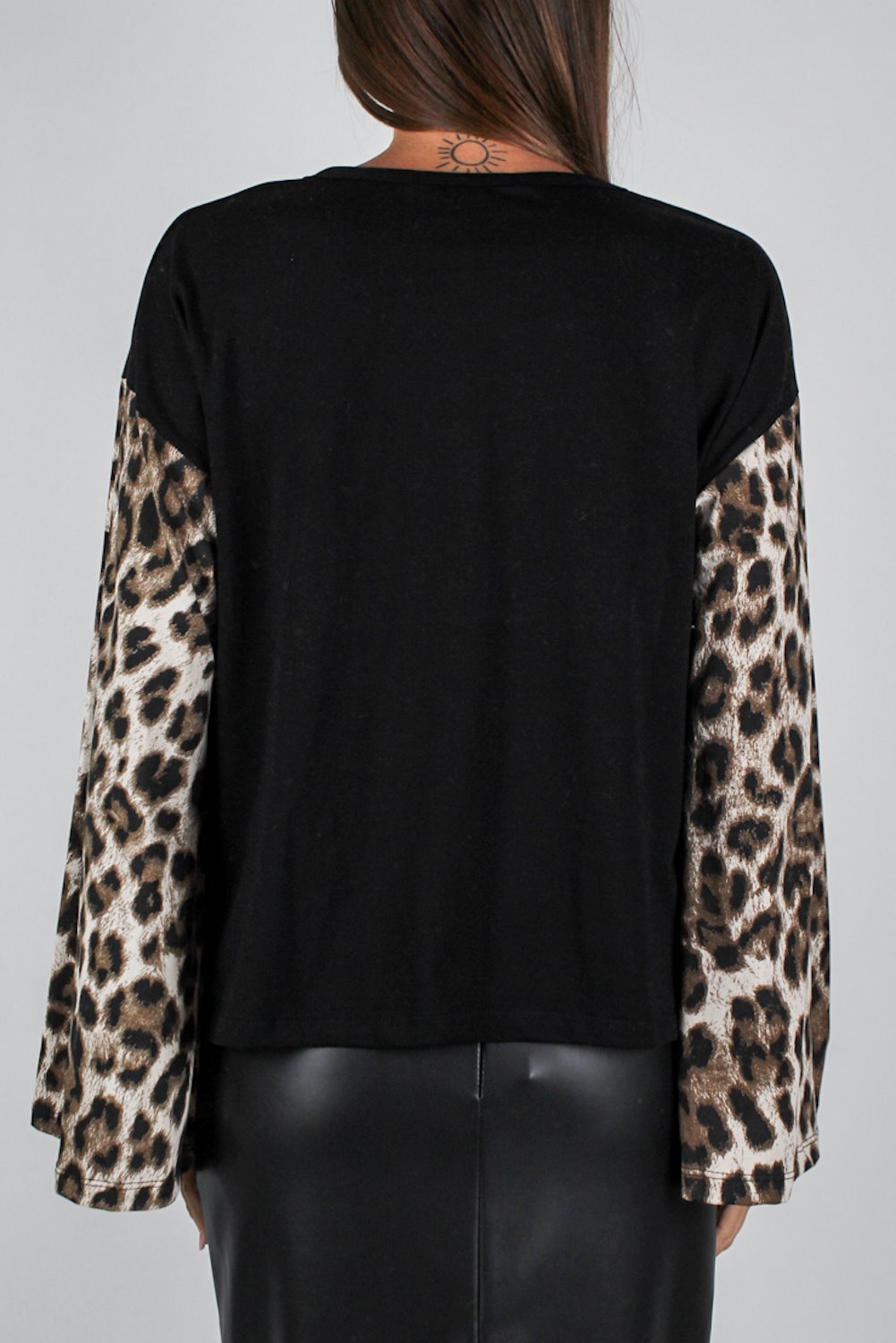 Haveone - Shirt over con manica a campana fantasia animalier